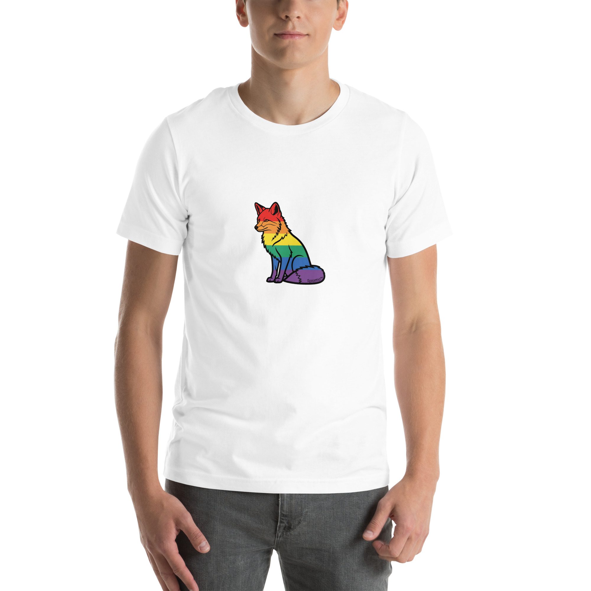 Rainbow Fox Pride Unisex Tee – Expressive Colors Edition - Image 27