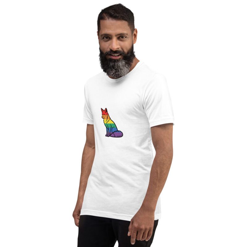 Rainbow Fox Pride Unisex Tee – Expressive Colors Edition - Image 13