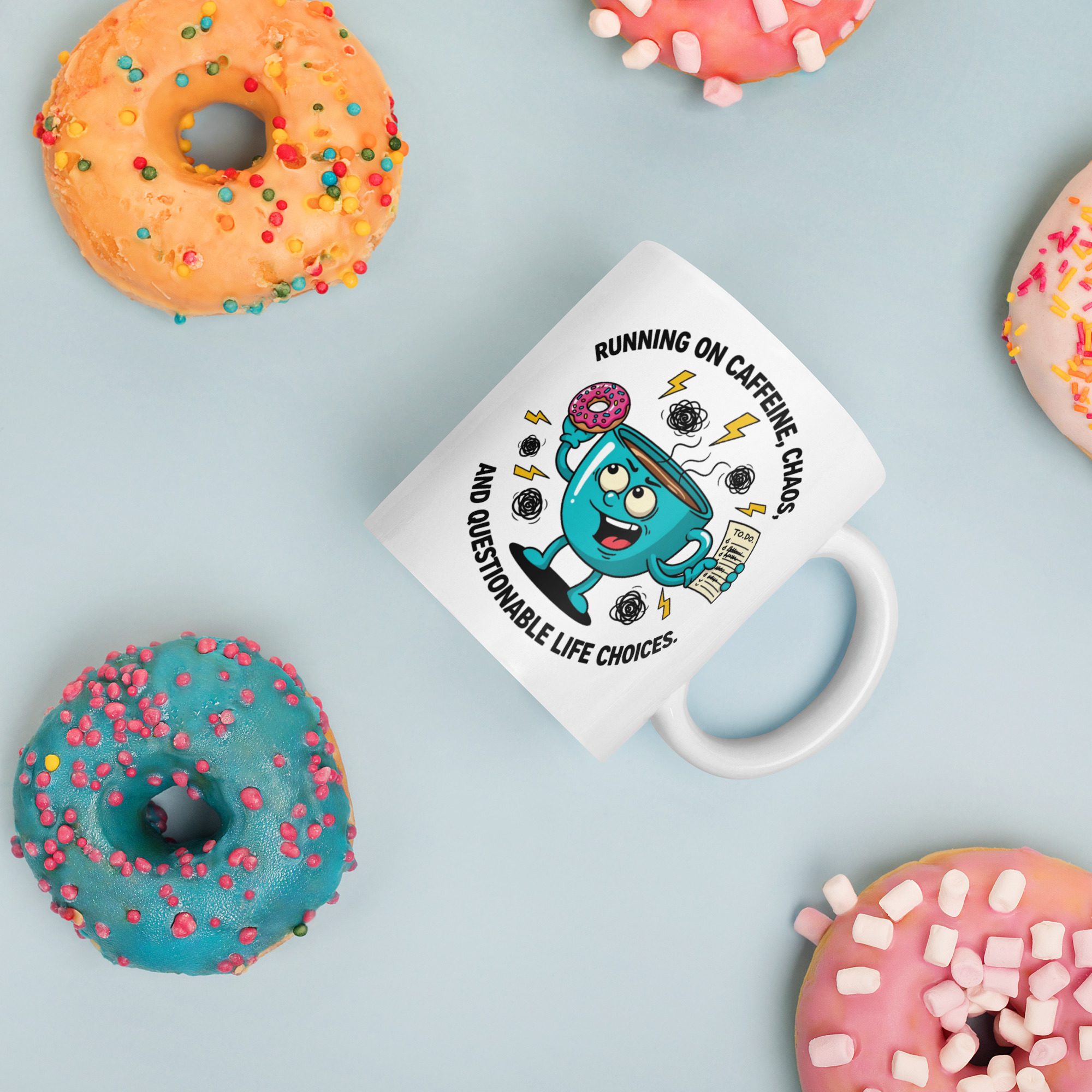 Caffeine, Chaos & Questionable Life Choices Mug - Image 2
