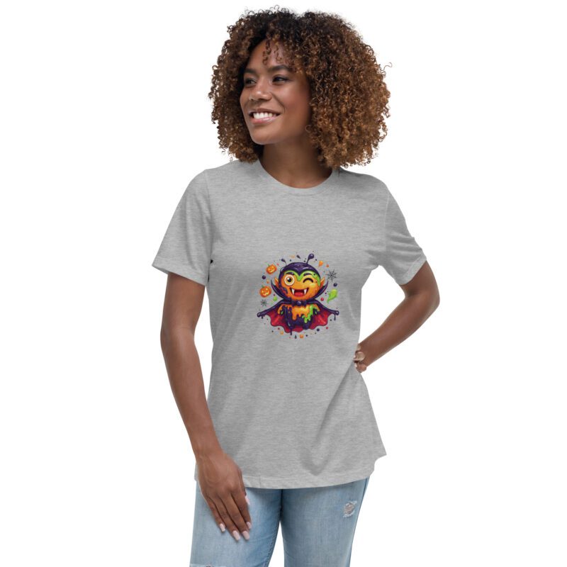 Color Splash Vampire Women’s Relaxed T-Shirt | Fun Halloween Cartoon Tee - Image 18
