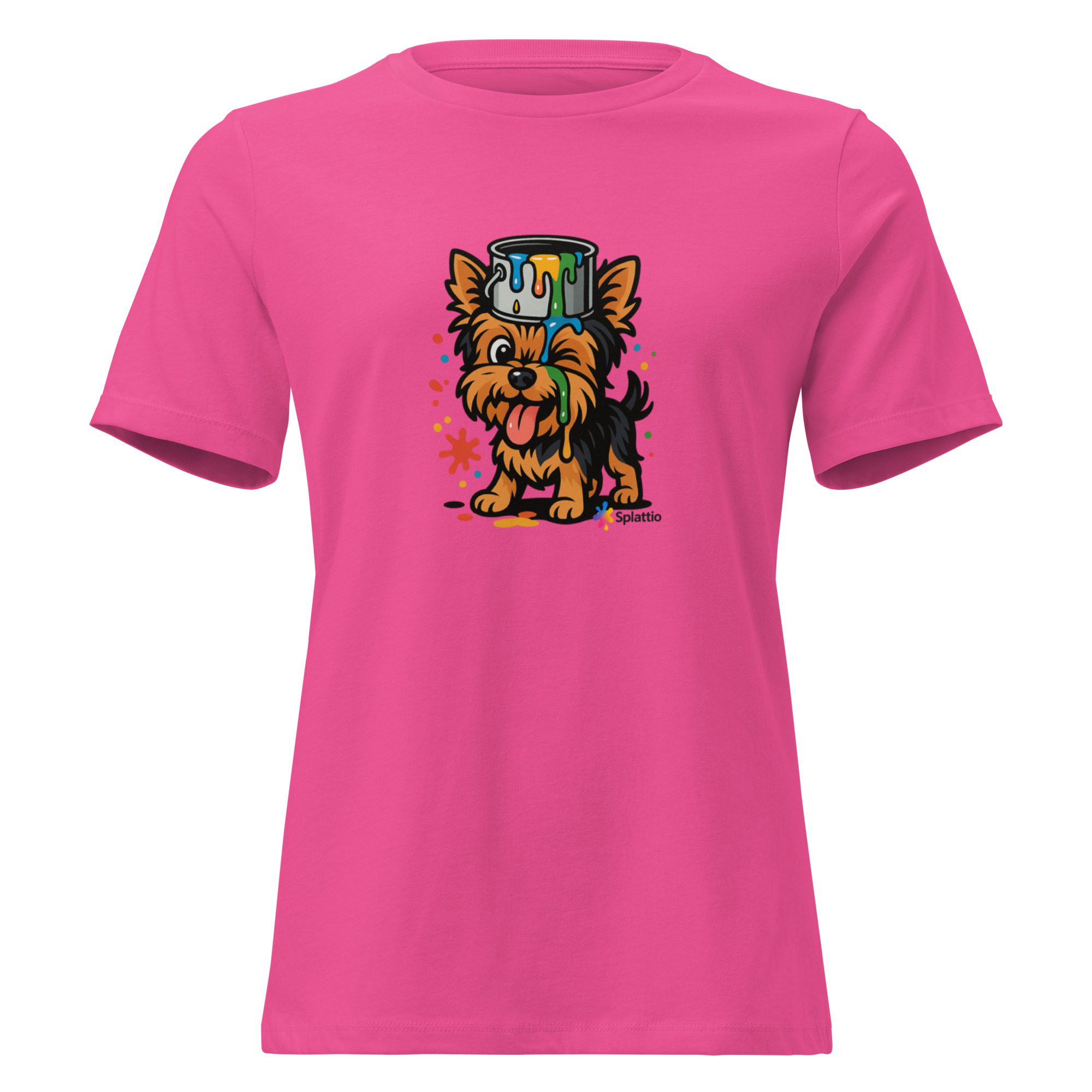 Women’s Relaxed T-Shirt – “Paws & Paint” Red Edition - Image 4