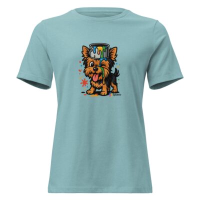 Women’s Relaxed T-Shirt – “Paws & Paint” Red Edition