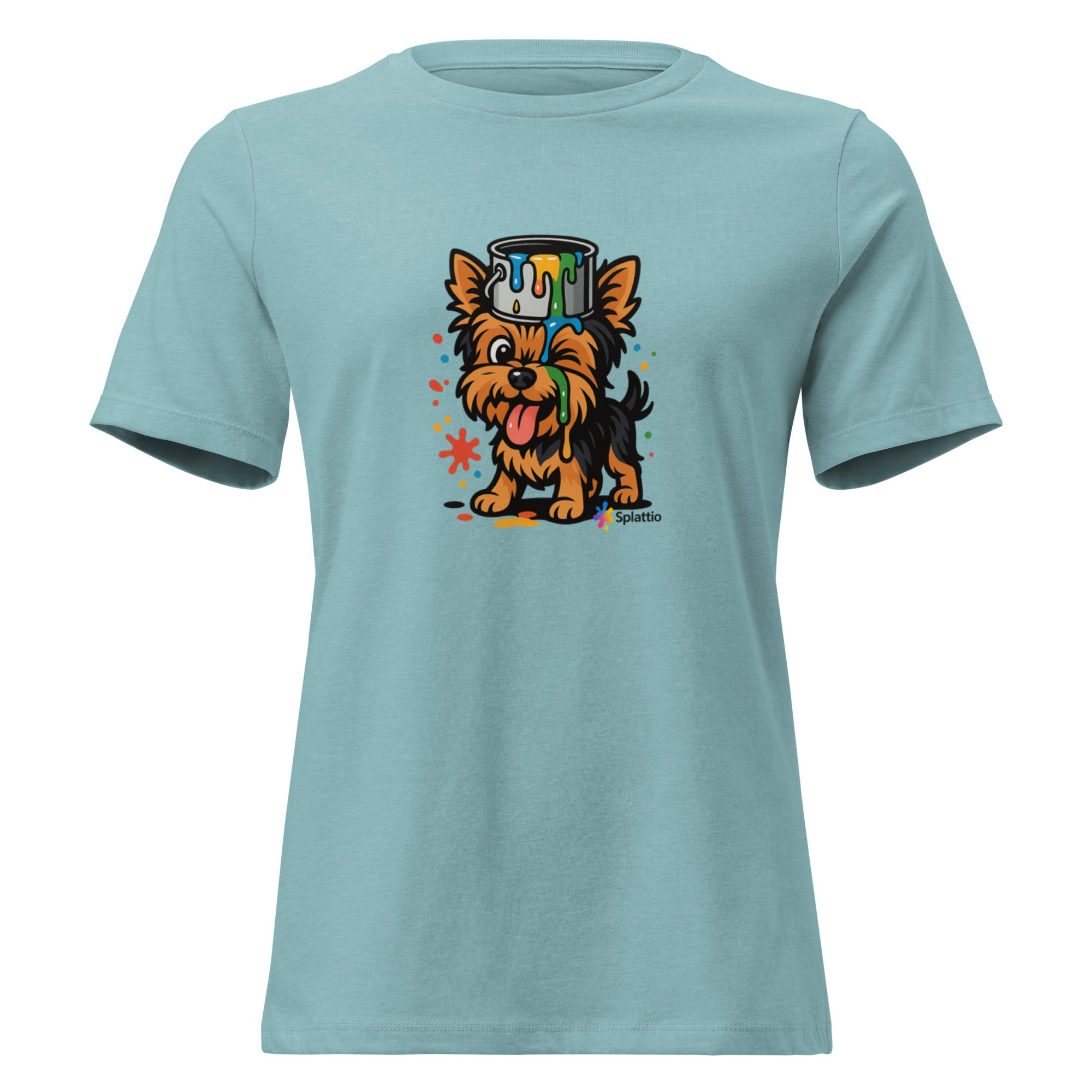 Women’s Relaxed T-Shirt – “Paws & Paint” Red Edition
