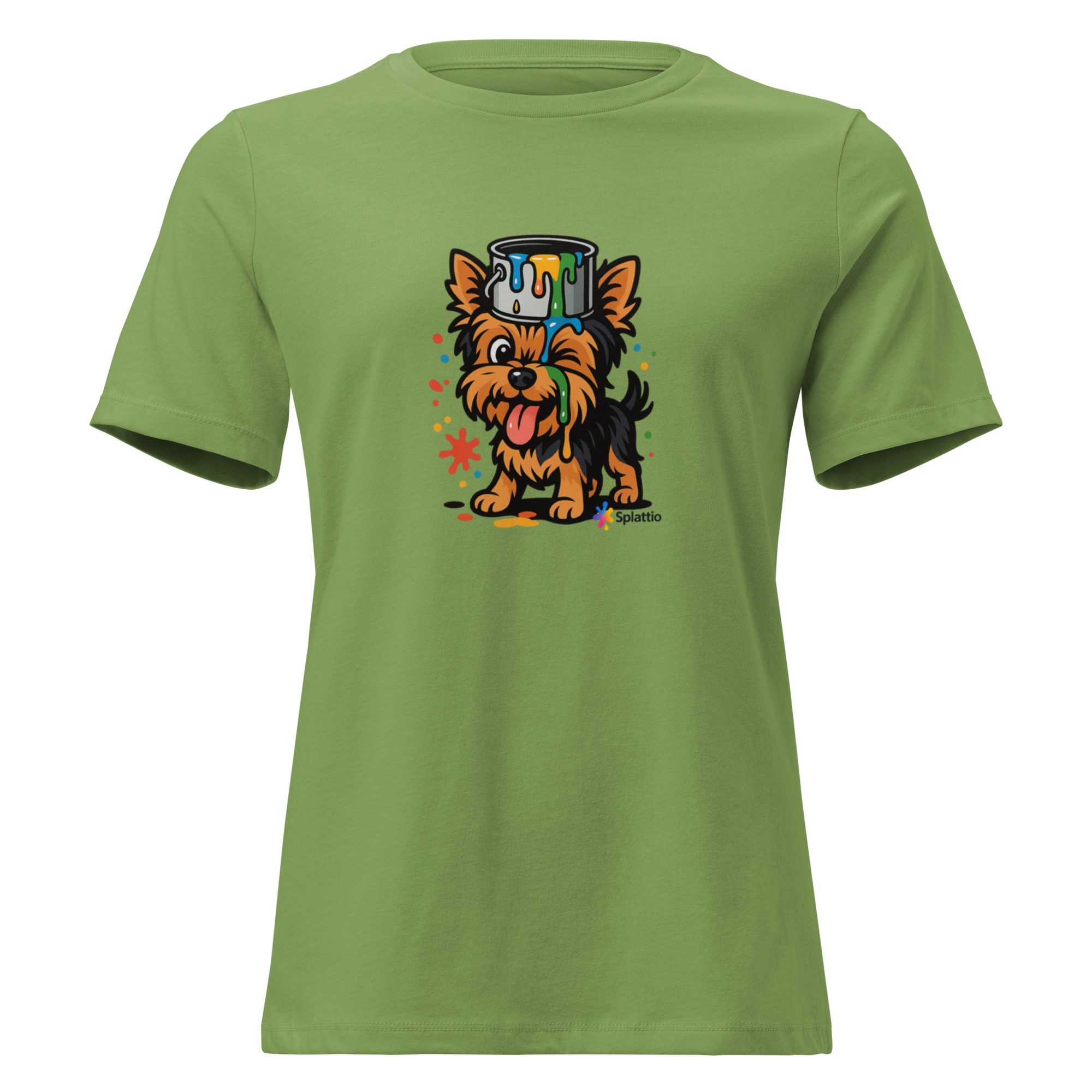 Women’s Relaxed T-Shirt – “Paws & Paint” Red Edition - Image 6