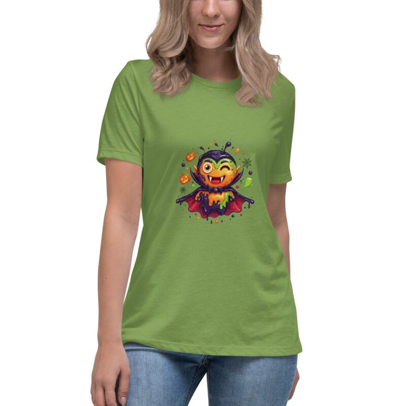 Color Splash Vampire Women’s Relaxed T-Shirt | Fun Halloween Cartoon Tee - Image 13