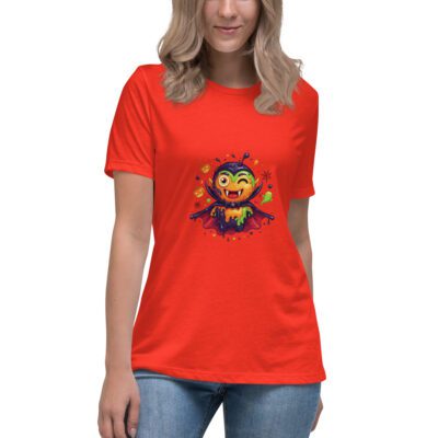 Color Splash Vampire Women’s Relaxed T-Shirt | Fun Halloween Cartoon Tee
