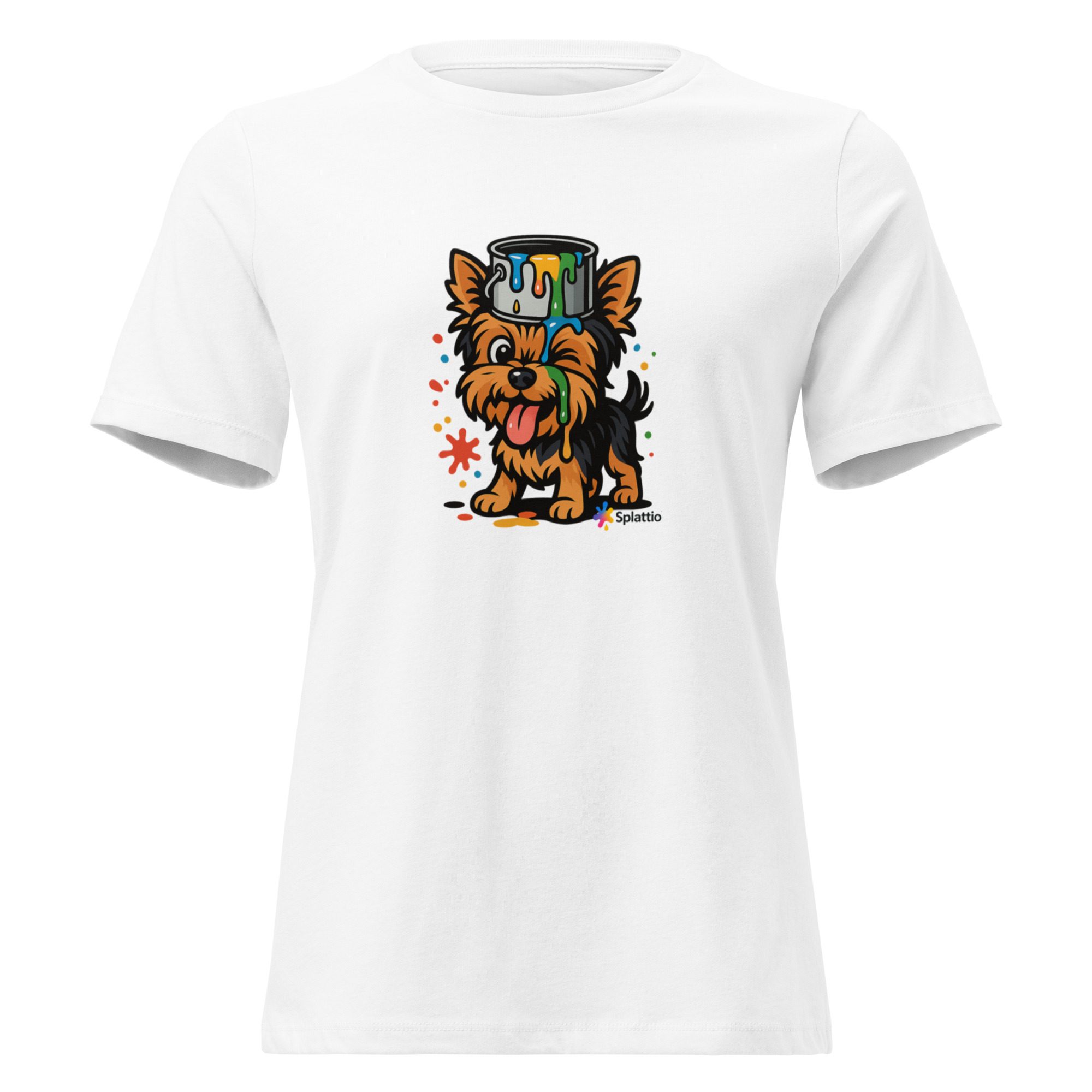 Women’s Relaxed T-Shirt – “Paws & Paint” Red Edition - Image 12