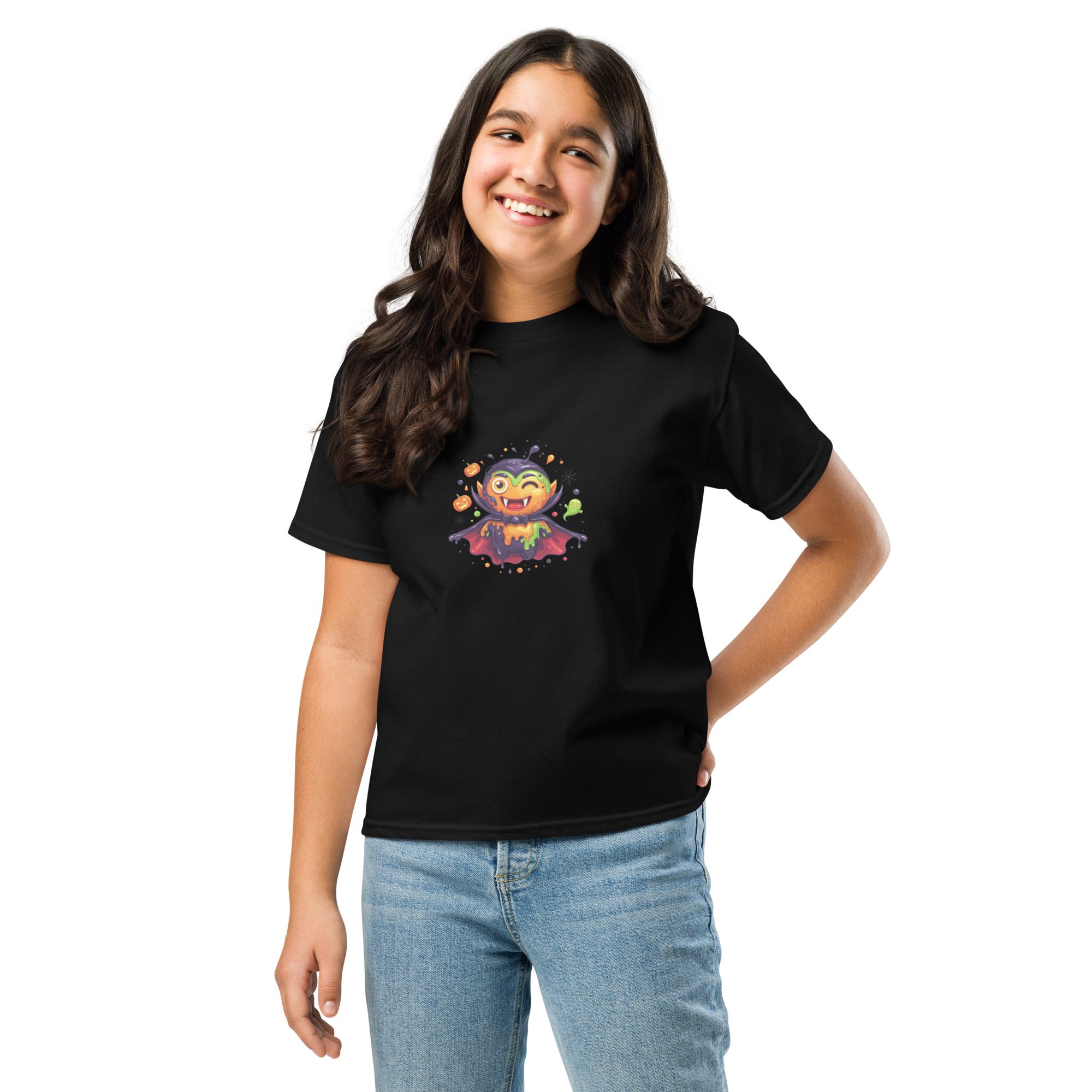 Color Splash Vampire Youth T-Shirt | Fun Halloween unisex Kids’ Tee - Image 5