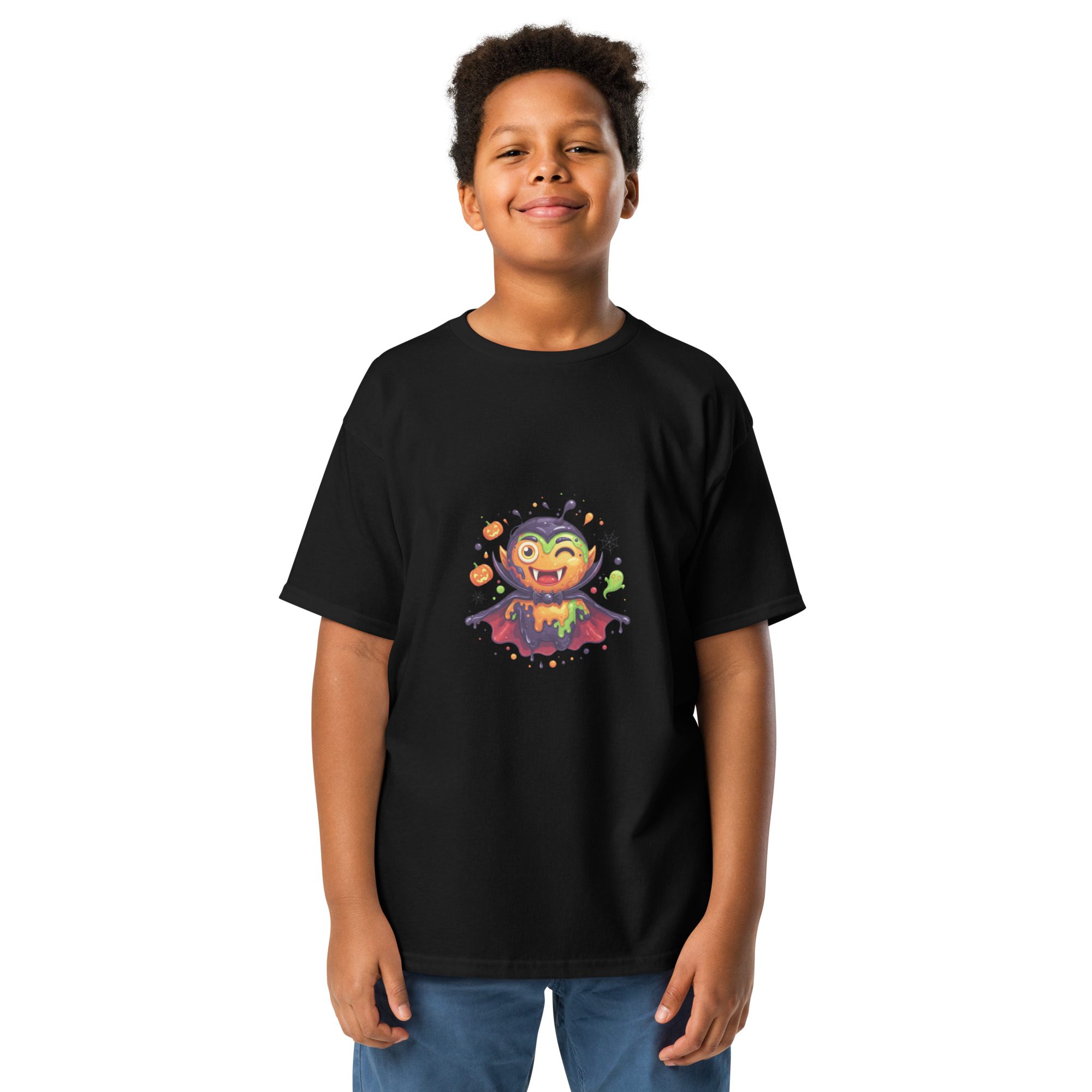 Color Splash Vampire Youth T-Shirt | Fun Halloween unisex Kids’ Tee - Image 7