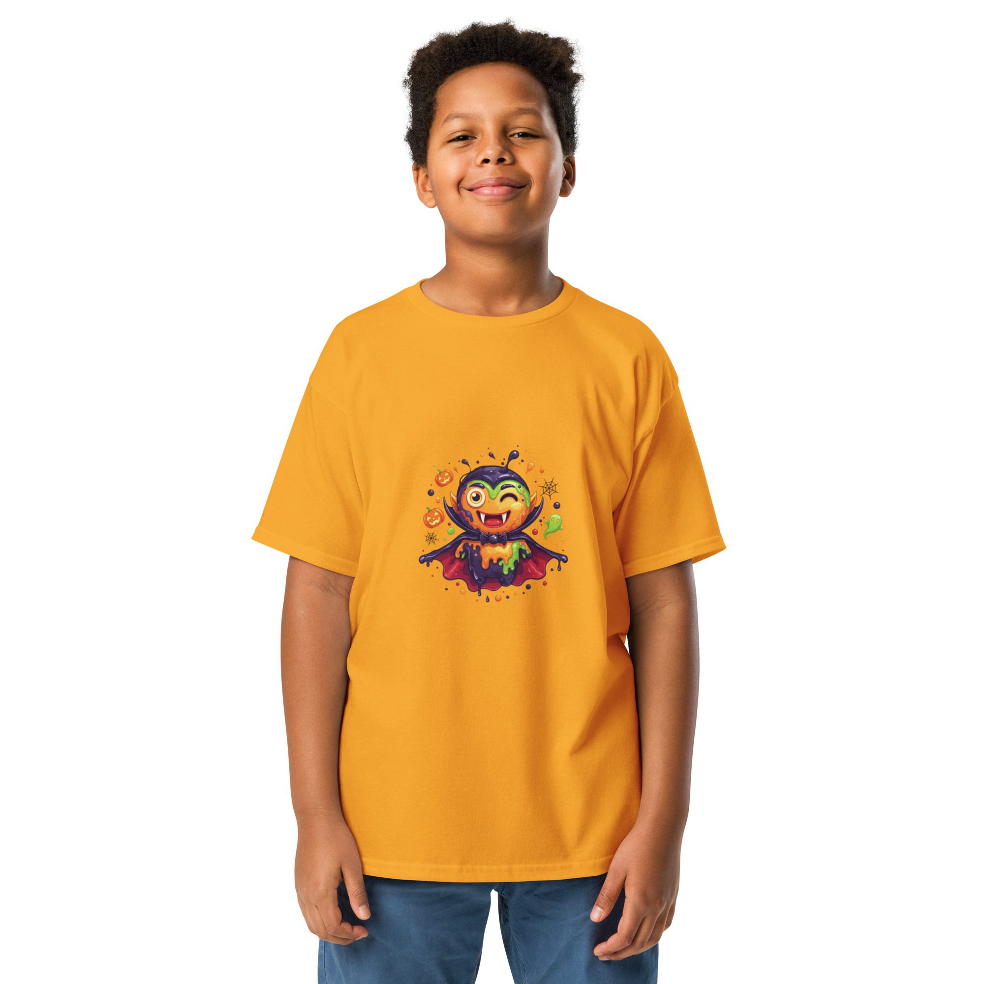 Color Splash Vampire Youth T-Shirt | Fun Halloween unisex Kids’ Tee - Image 20