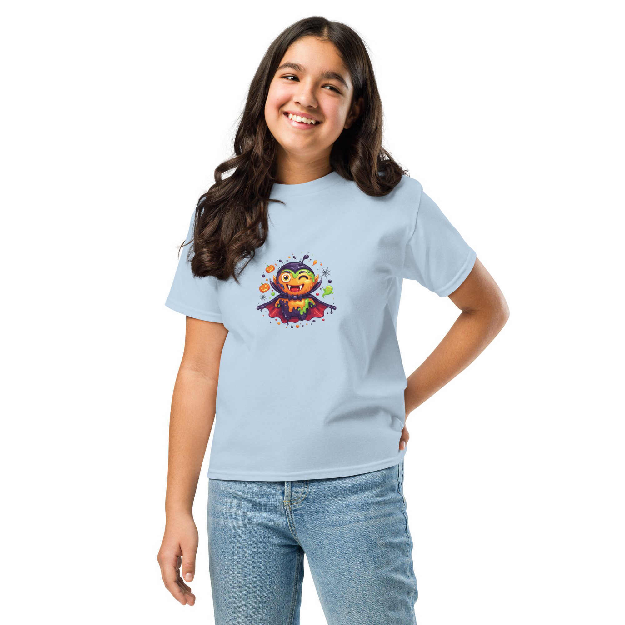 Color Splash Vampire Youth T-Shirt | Fun Halloween unisex Kids’ Tee - Image 21