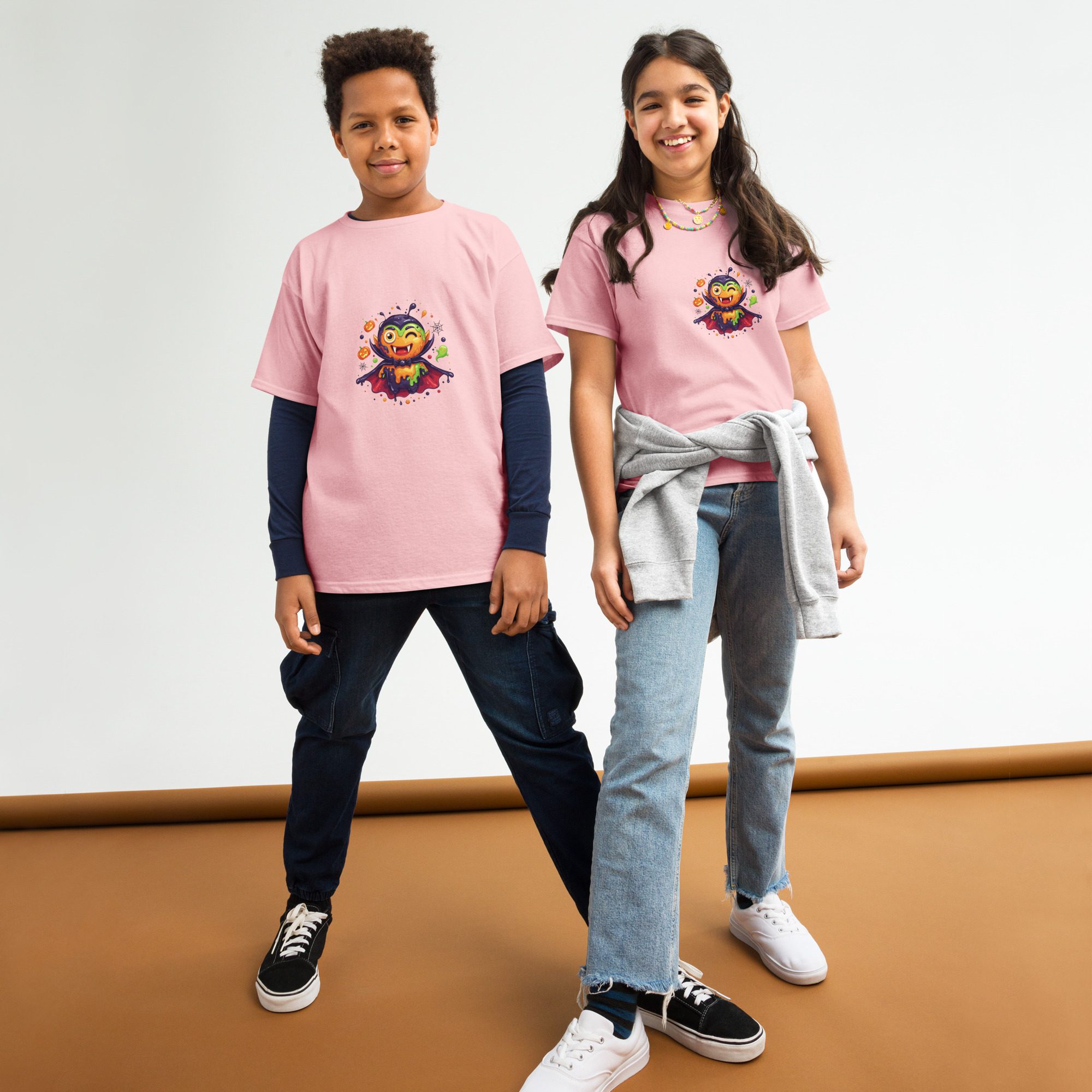 Color Splash Vampire Youth T-Shirt | Fun Halloween unisex Kids’ Tee - Image 24