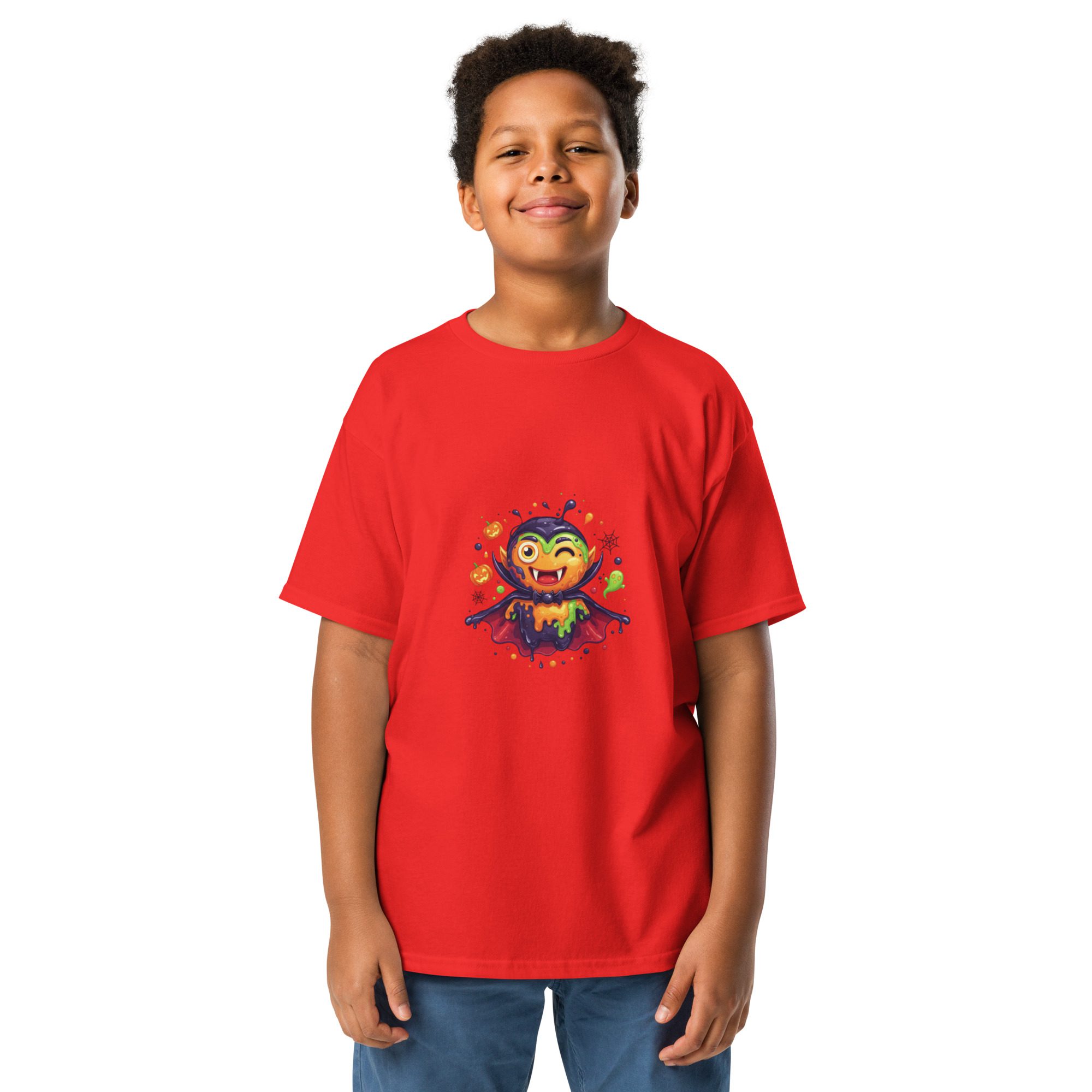 Color Splash Vampire Youth T-Shirt | Fun Halloween unisex Kids’ Tee - Image 10