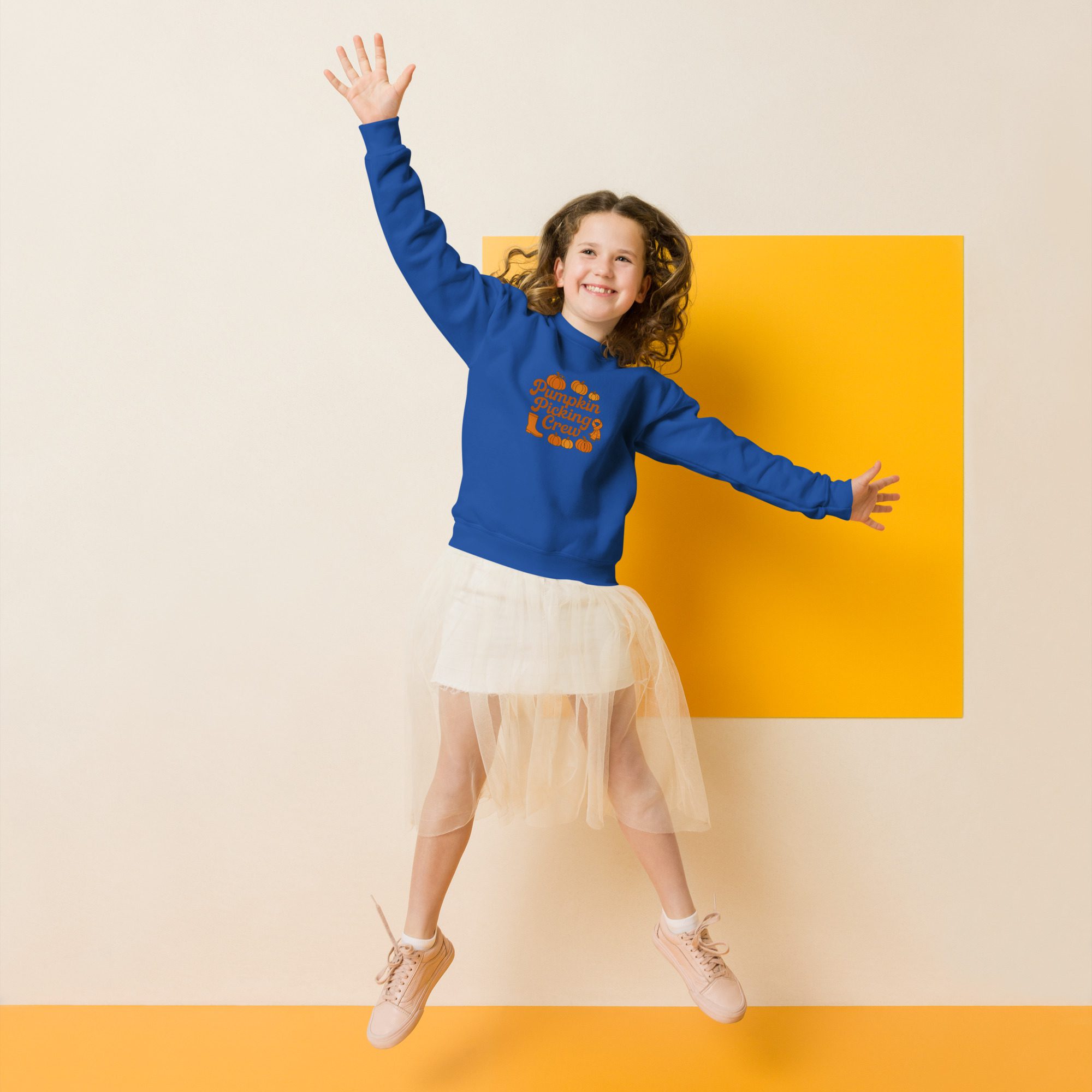 Pumpkin Picking Crew Kids’ Unisex Sweatshirt - Image 4