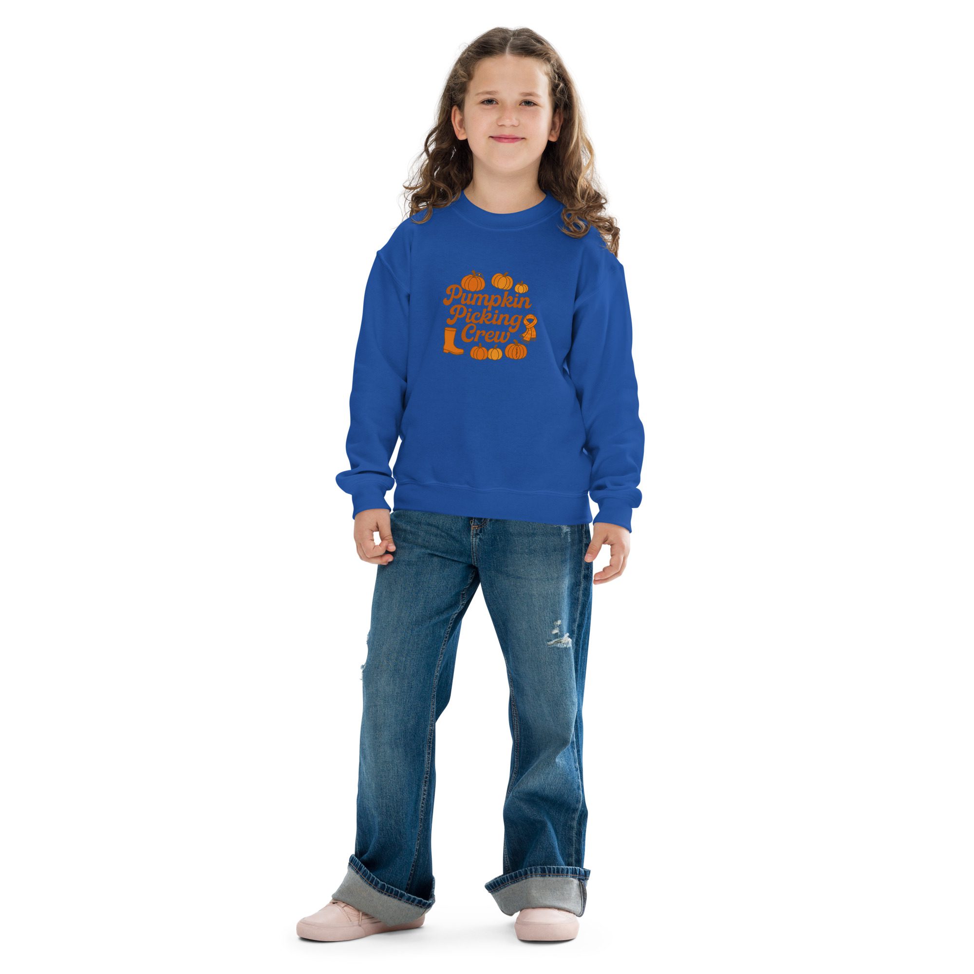 Pumpkin Picking Crew Kids’ Unisex Sweatshirt - Image 10