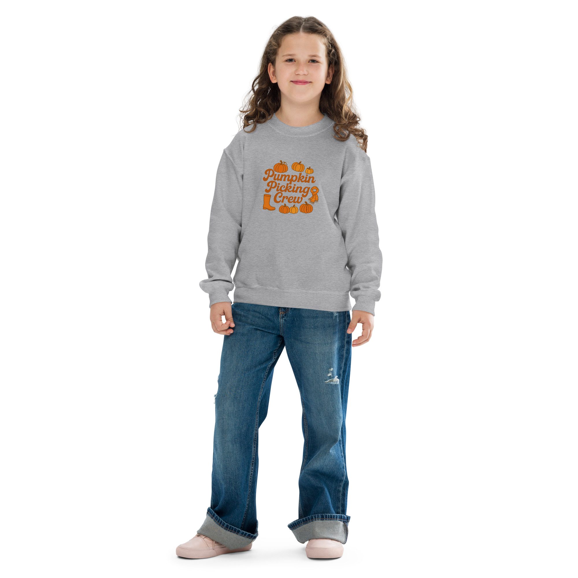 Pumpkin Picking Crew Kids’ Unisex Sweatshirt - Image 11