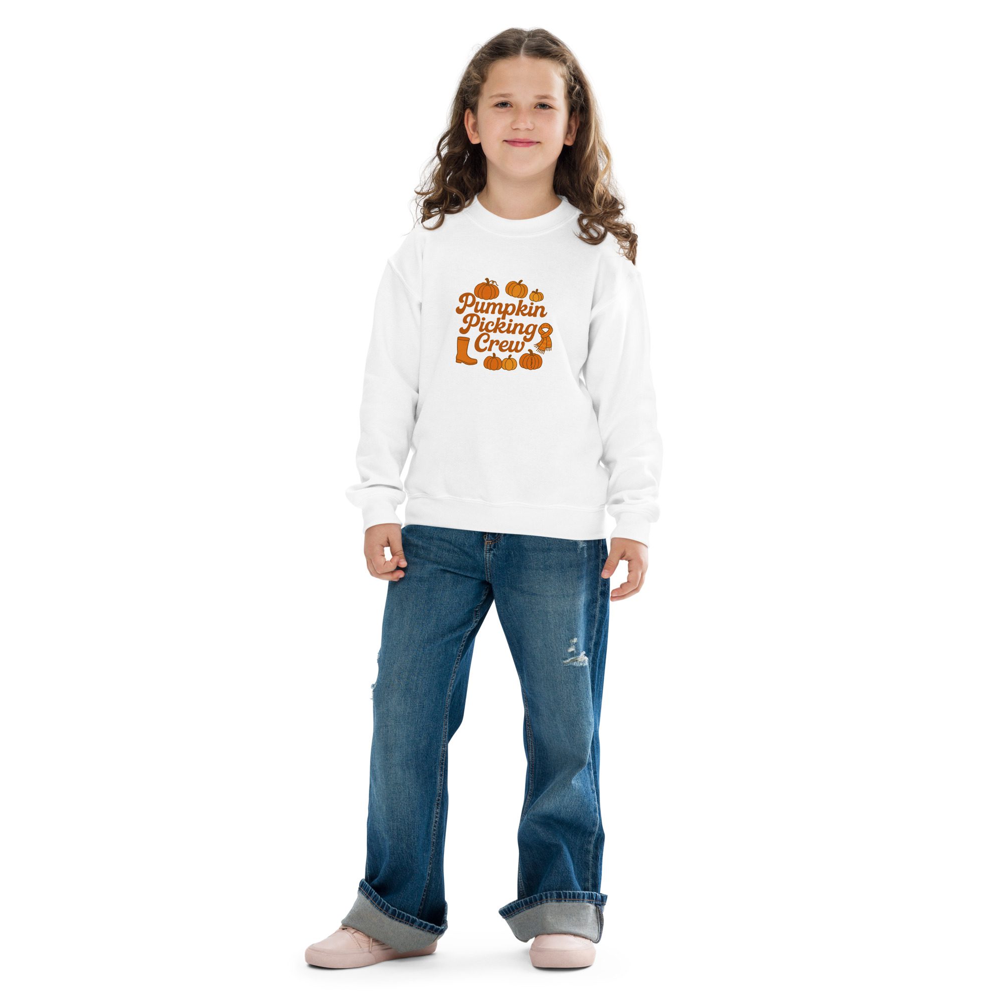 Pumpkin Picking Crew Kids’ Unisex Sweatshirt - Image 12