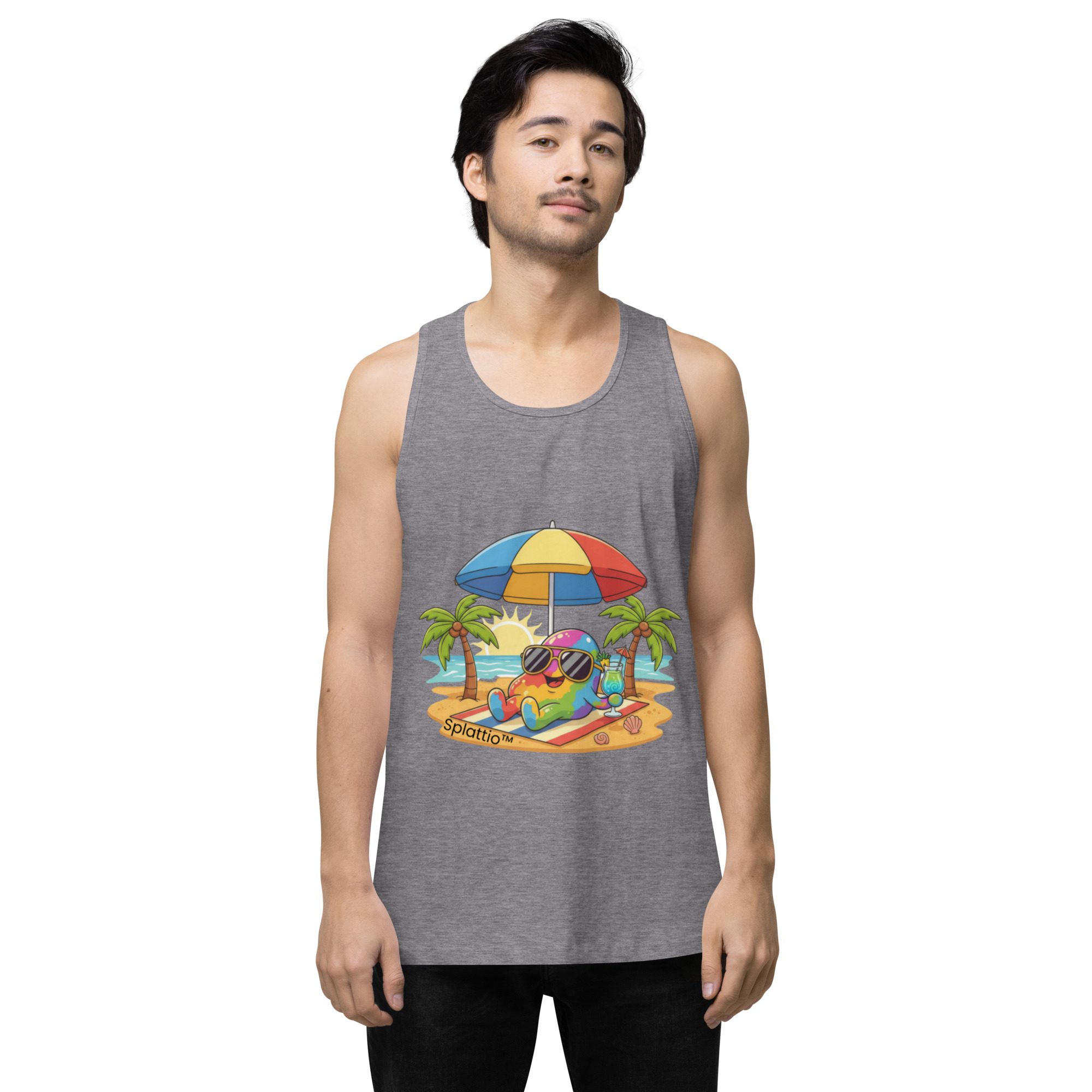 Splattio™ “Beach Vibes” Men’s Tank Top - Image 16