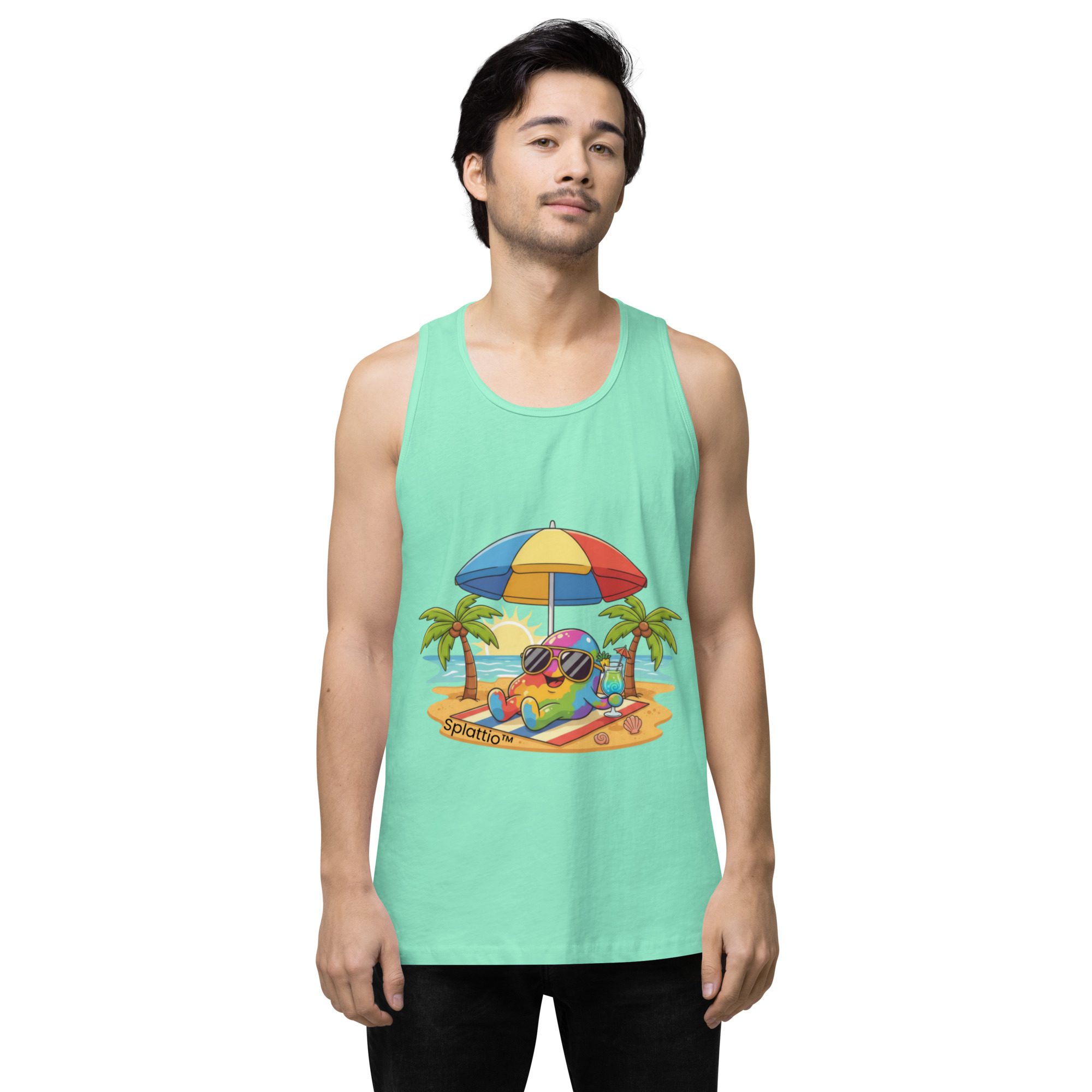 Splattio™ “Beach Vibes” Men’s Tank Top - Image 25