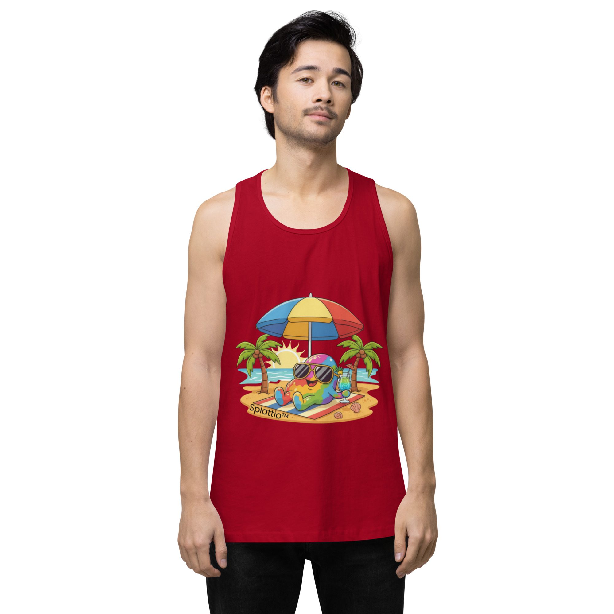 Splattio™ “Beach Vibes” Men’s Tank Top - Image 7