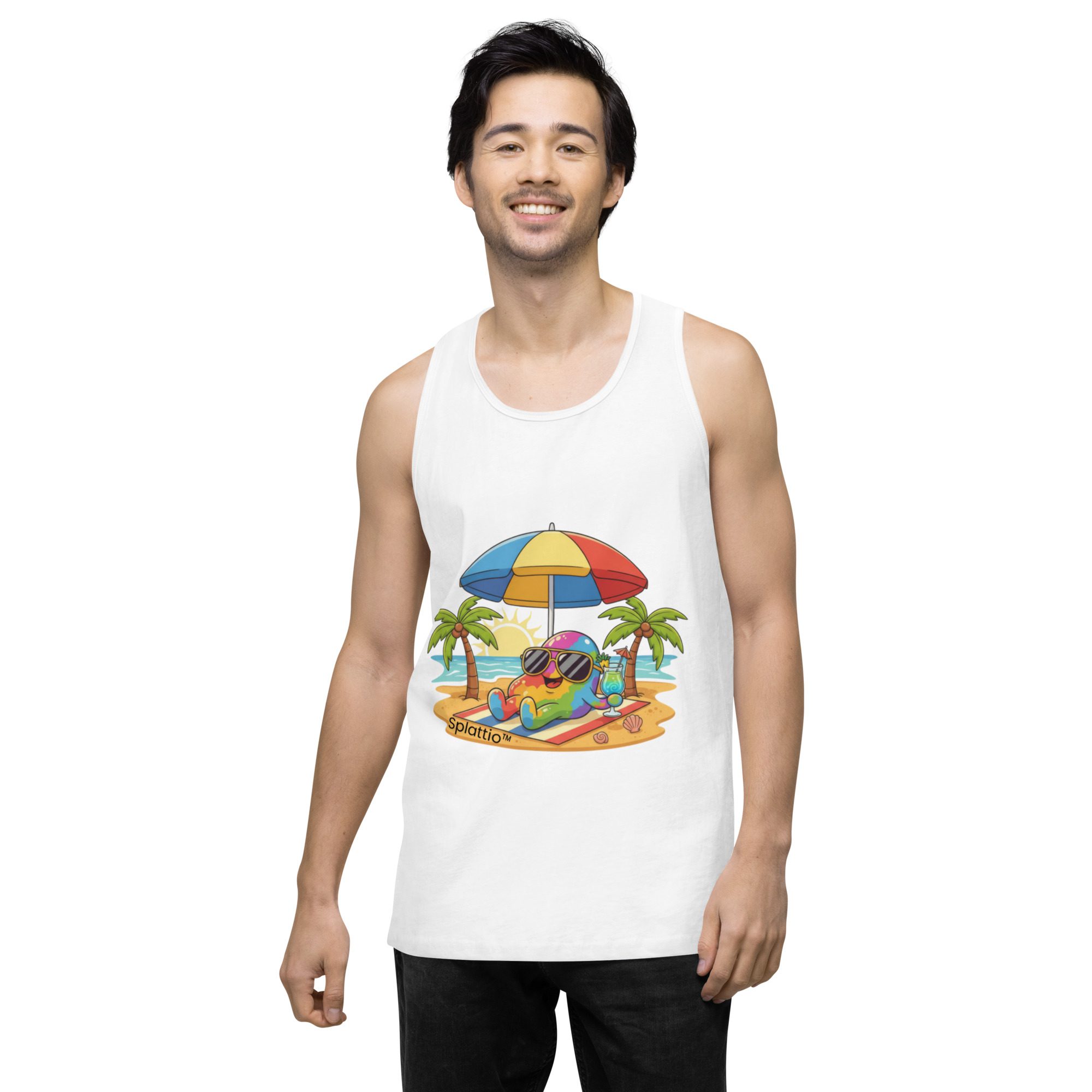 Splattio™ “Beach Vibes” Men’s Tank Top - Image 29
