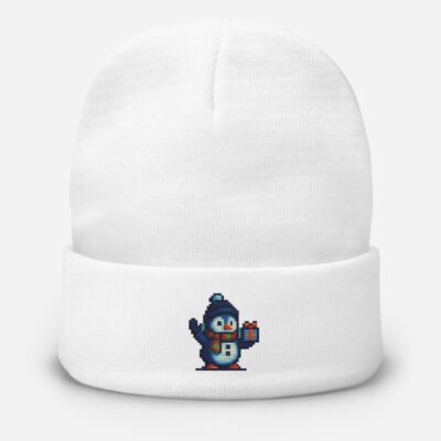 Pixel Penguin Gift Beanie – Festive Winter Knit (Multiple Colors)