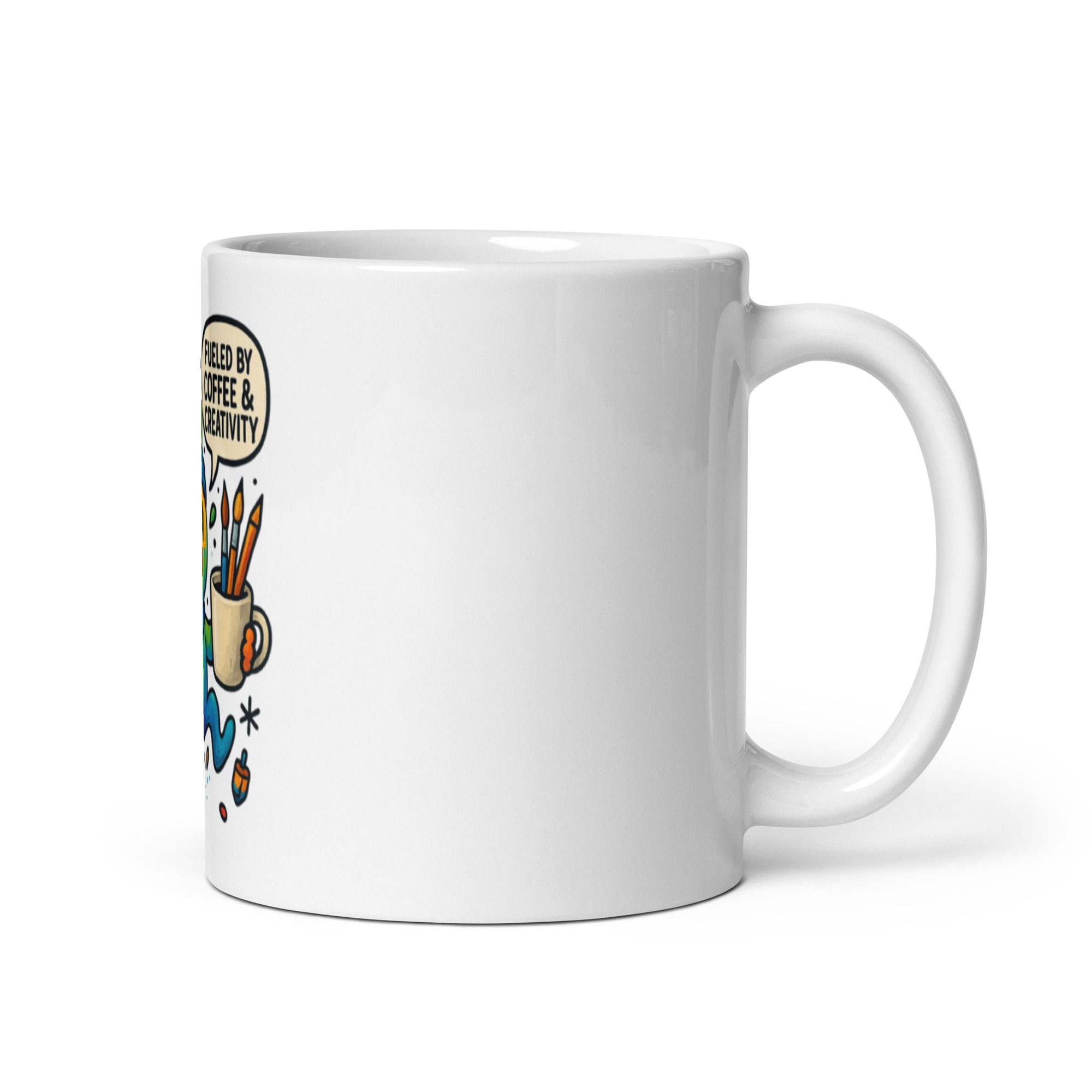 Fueled by Coffee & Creativity – Splatty Artist Mug (11oz, 15oz, 20oz) - Image 2