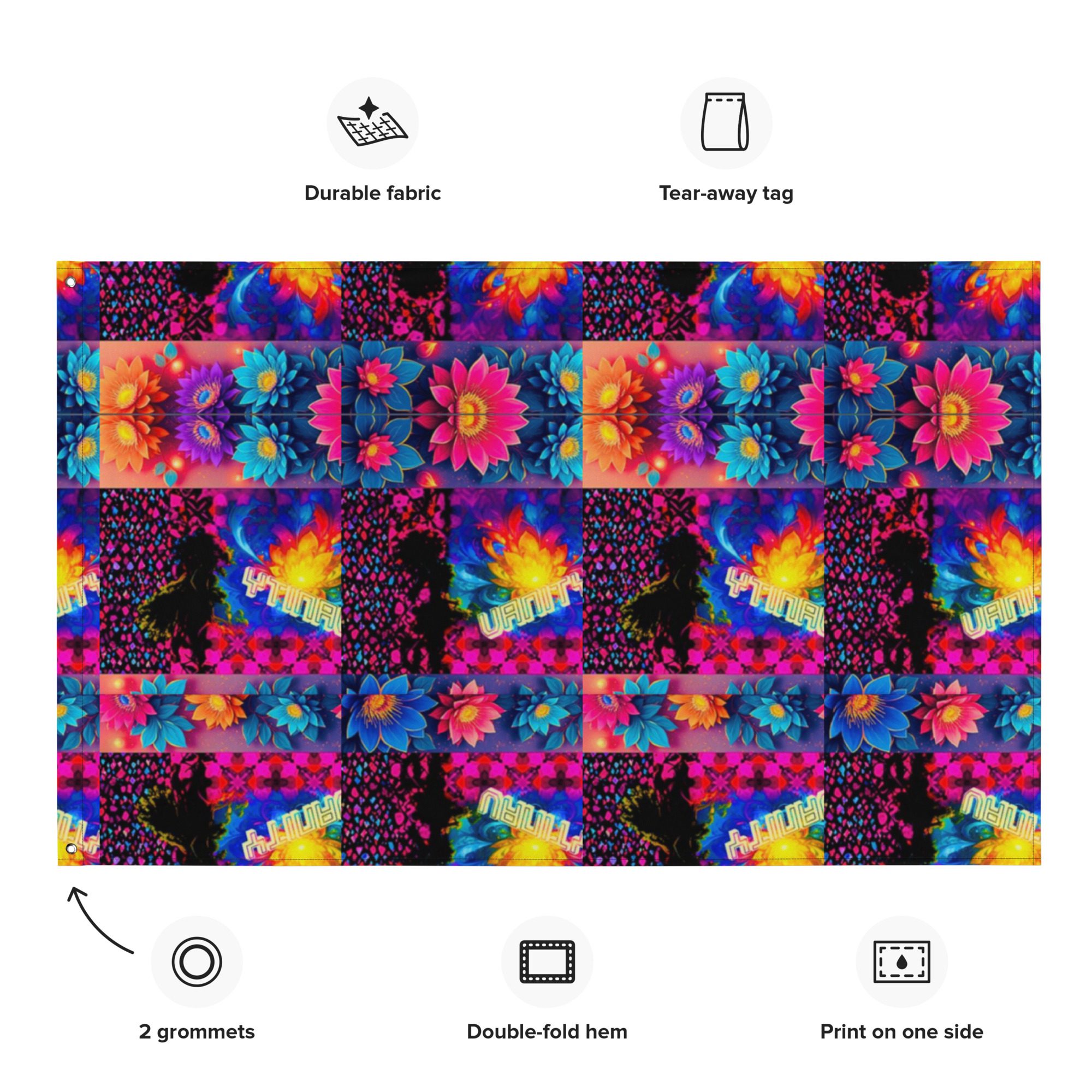 Psychedelic’s Bloomed Supernova Galaxies – Wall Flag - Image 2