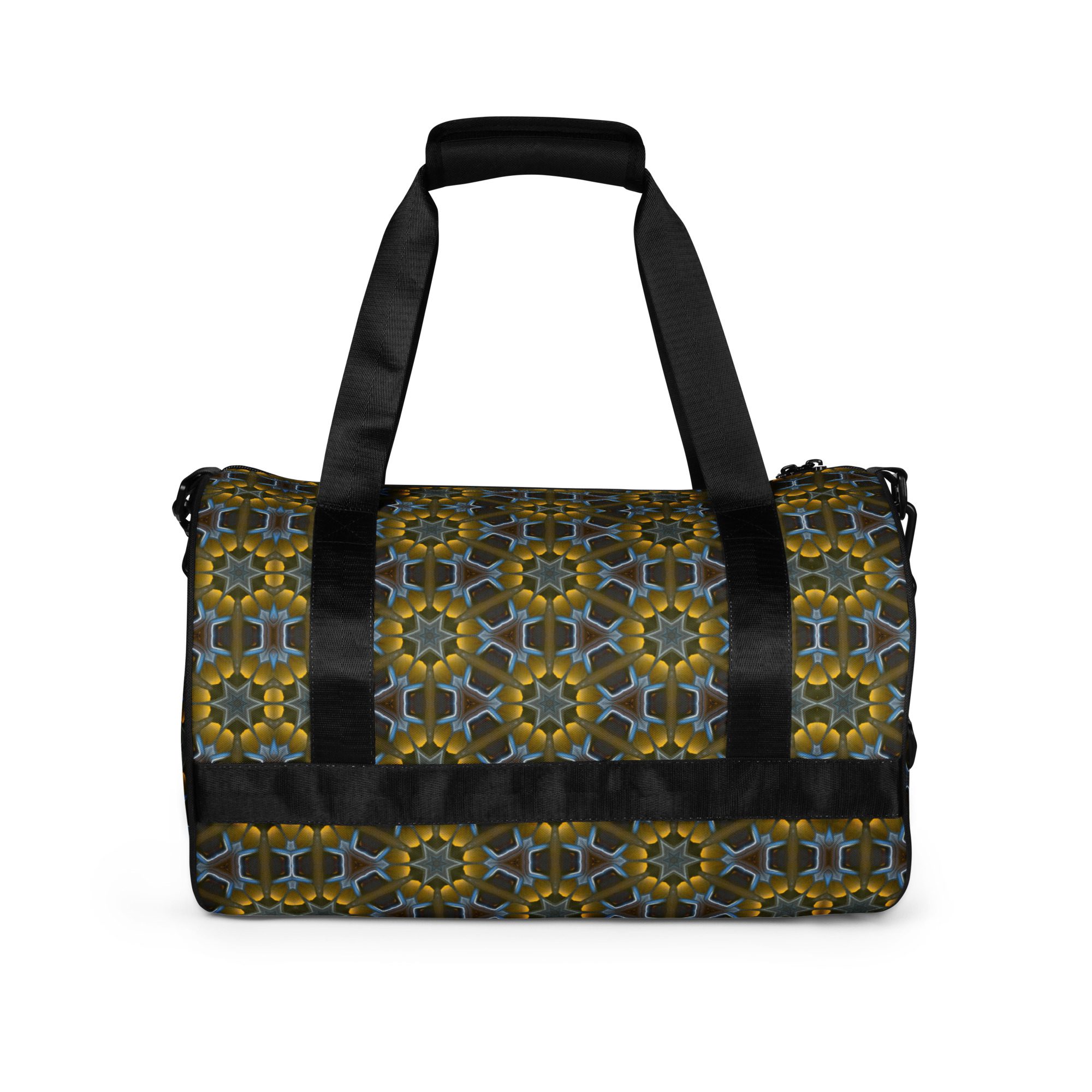 Golden Lattice Glow – All-Over Print Gym Bag - Image 7