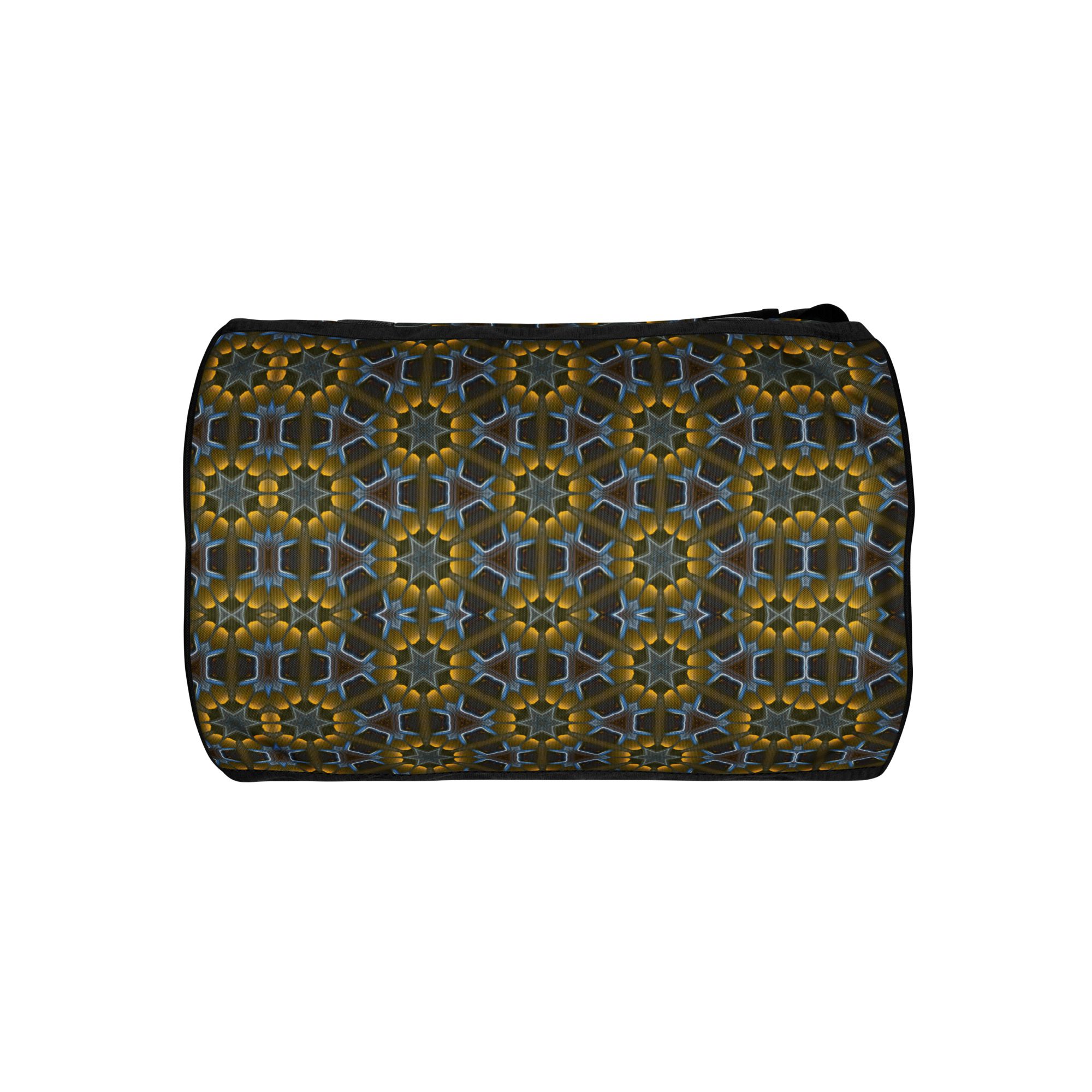 Golden Lattice Glow – All-Over Print Gym Bag - Image 8