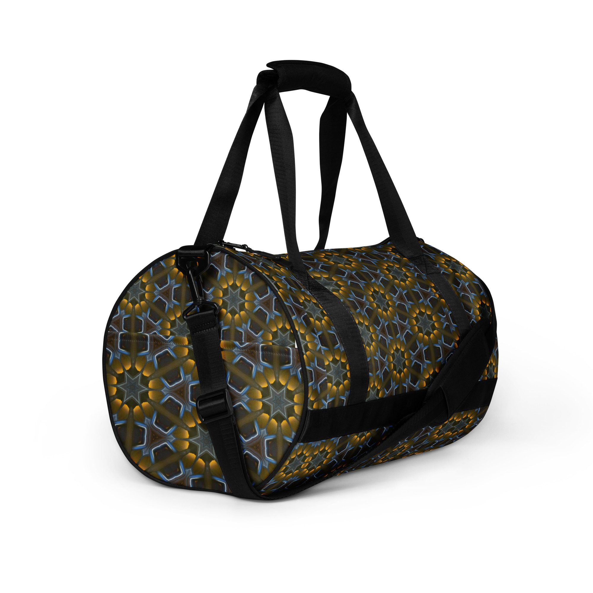 Golden Lattice Glow – All-Over Print Gym Bag - Image 3