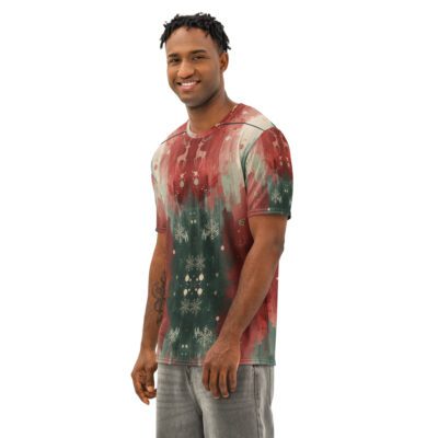 Frosted Ember Symphony — Men’s Artistic Cotton Crew Tee