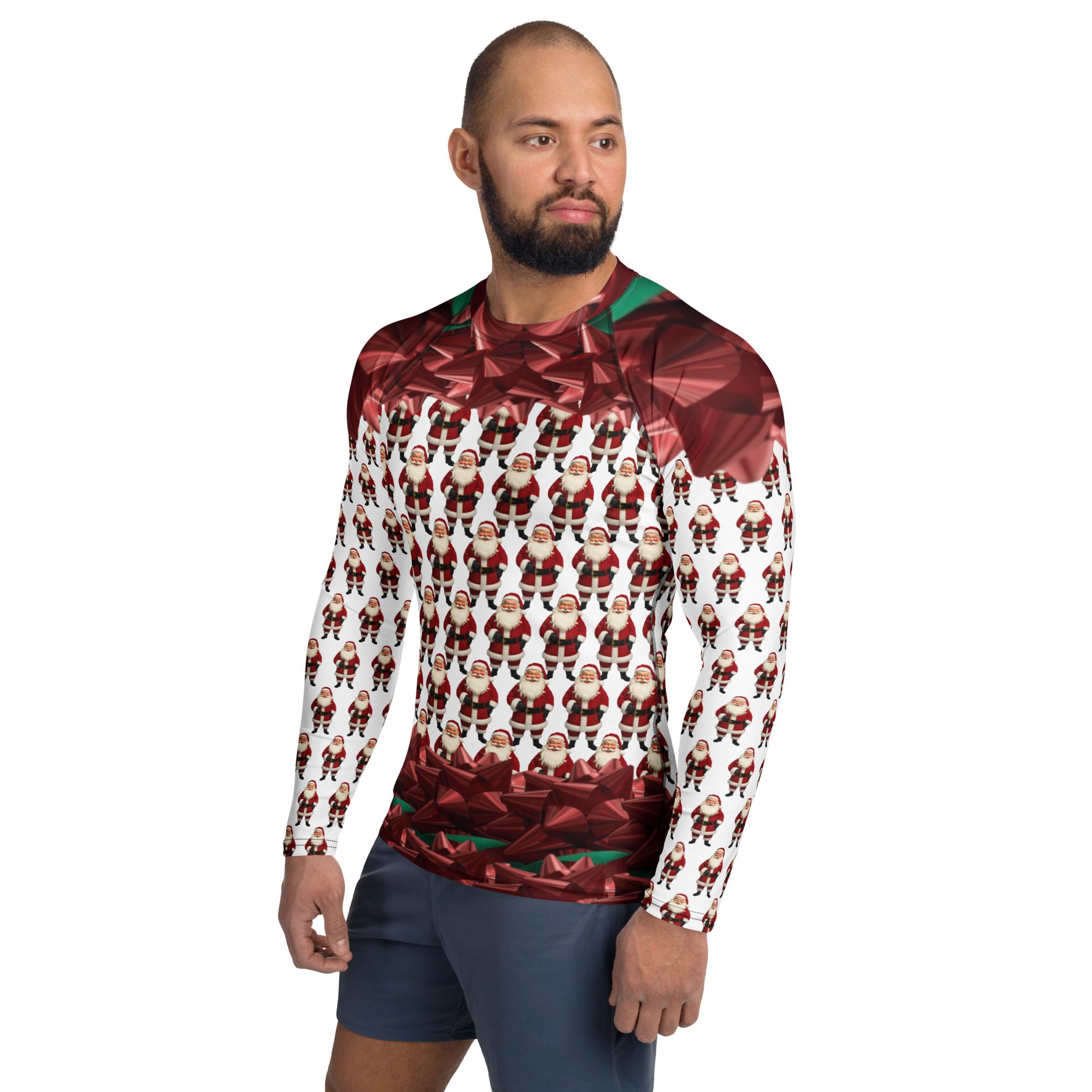Santa's Squad Ugly Christmas - Men's All-Over Print Rash Guard - Image 3