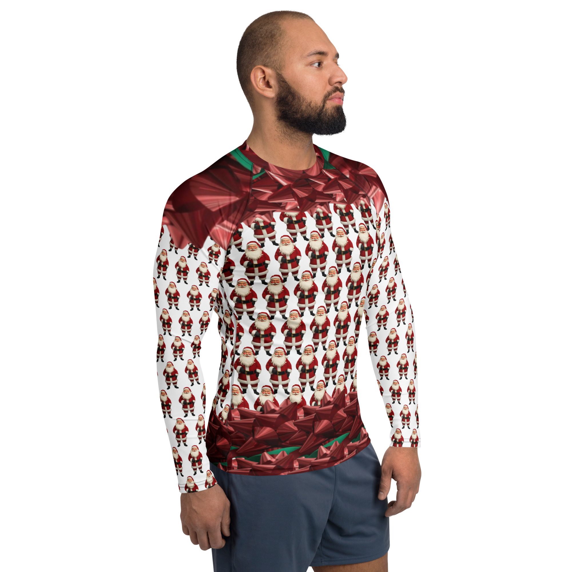 Santa's Squad Ugly Christmas - Men's All-Over Print Rash Guard - Image 4