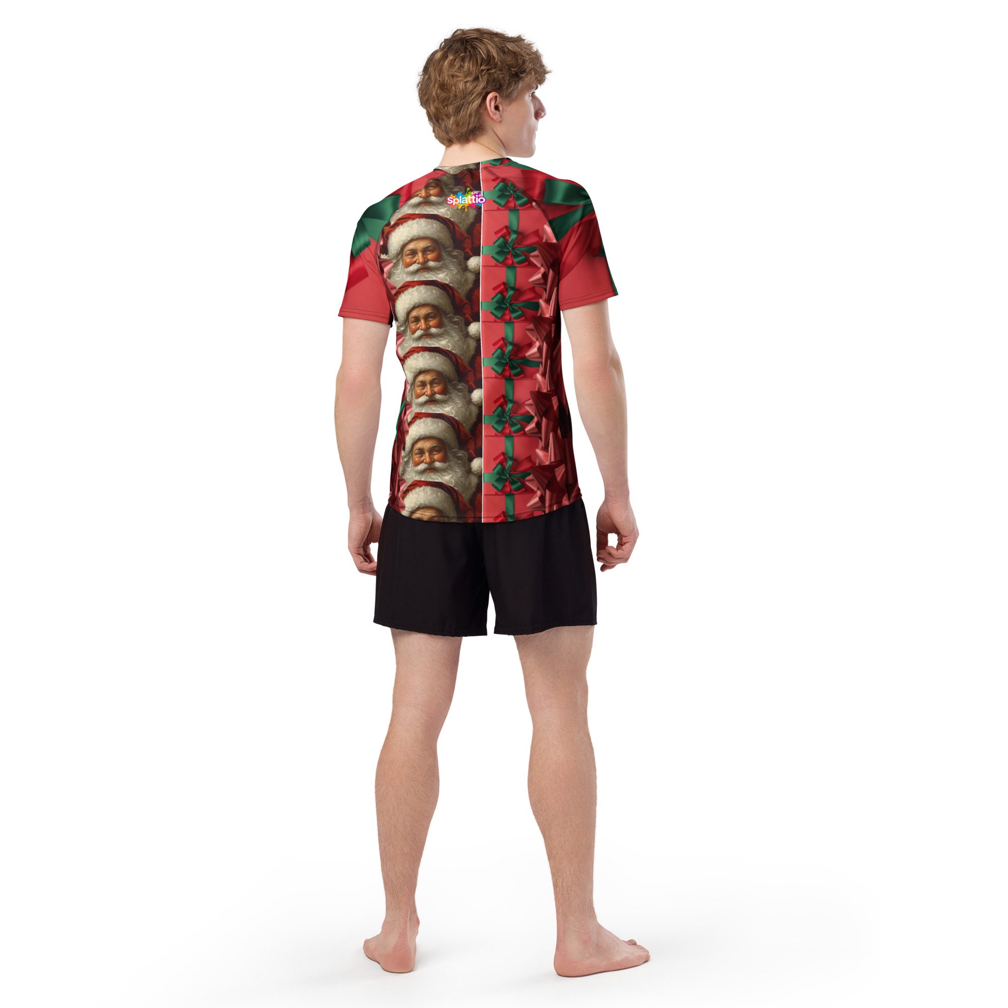 Holiday Legends Ugly Christmas - All-Over Print Men's Recycled Short Sleeve Rash Guard - Image 2