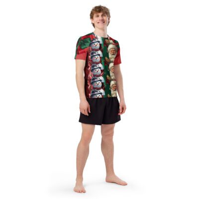 Holiday Legends Ugly Christmas - All-Over Print Men's Recycled Short Sleeve Rash Guard