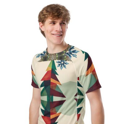 Frostlight Geometry — Men’s All-Over Print Rash Guard