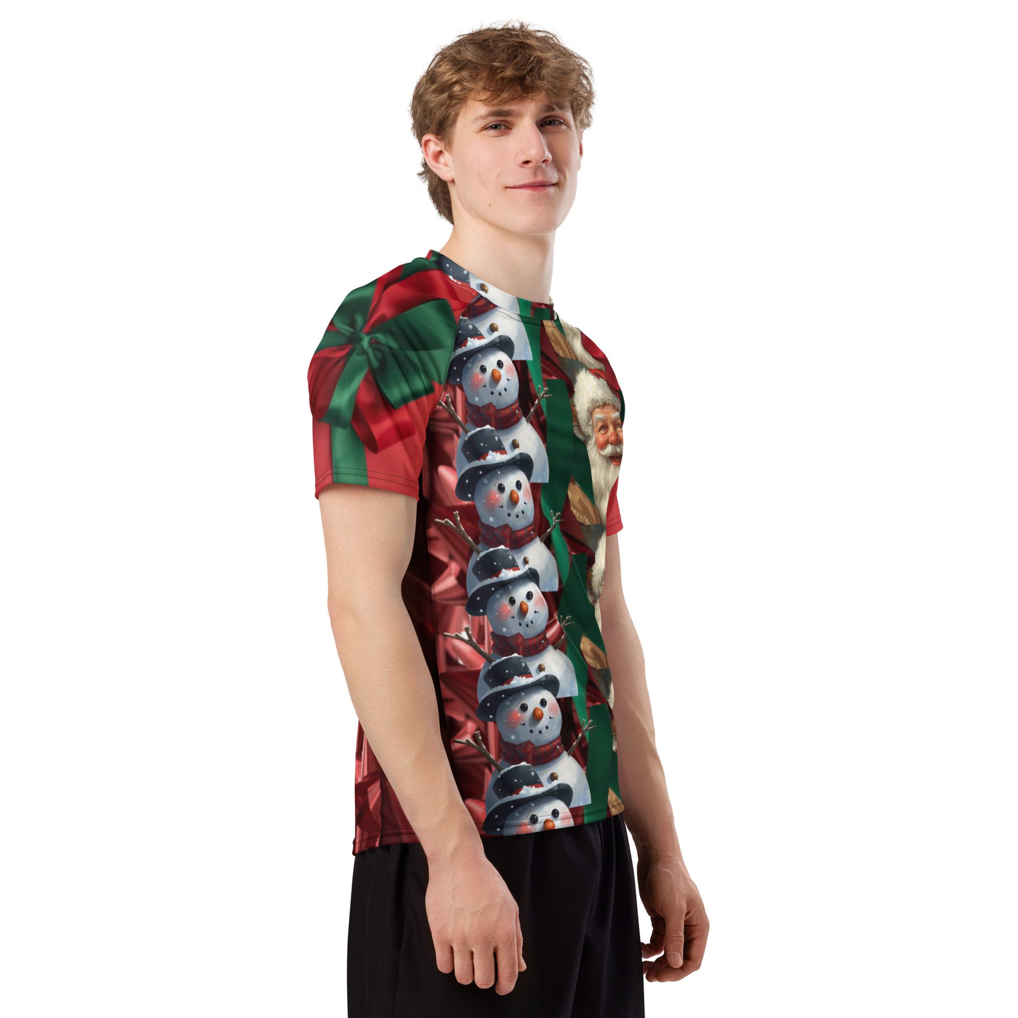 Holiday Legends Ugly Christmas - All-Over Print Men's Recycled Short Sleeve Rash Guard - Image 4
