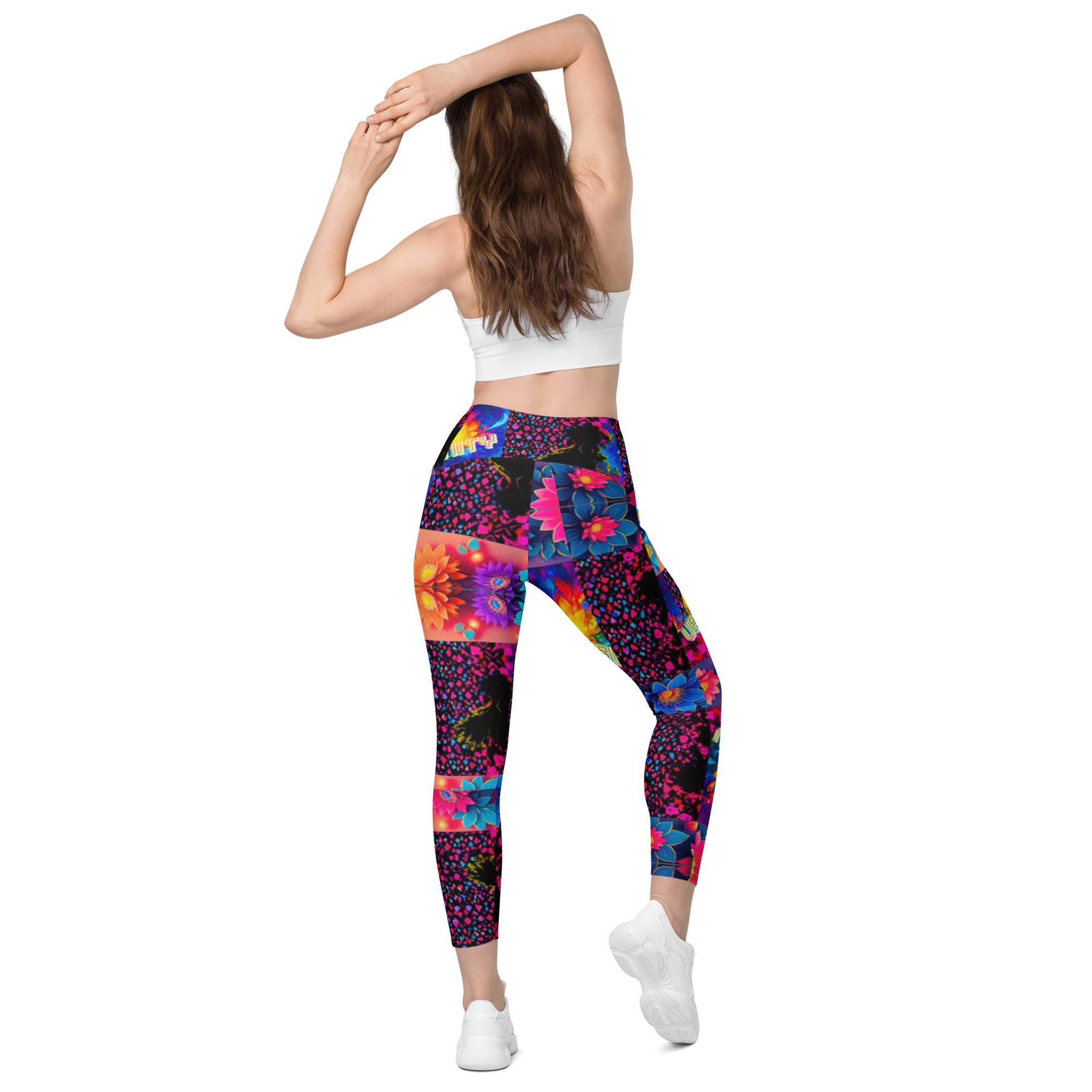 Psychedelic’s Bloomed Supernova Galaxies – Leggings with Pockets - Image 6