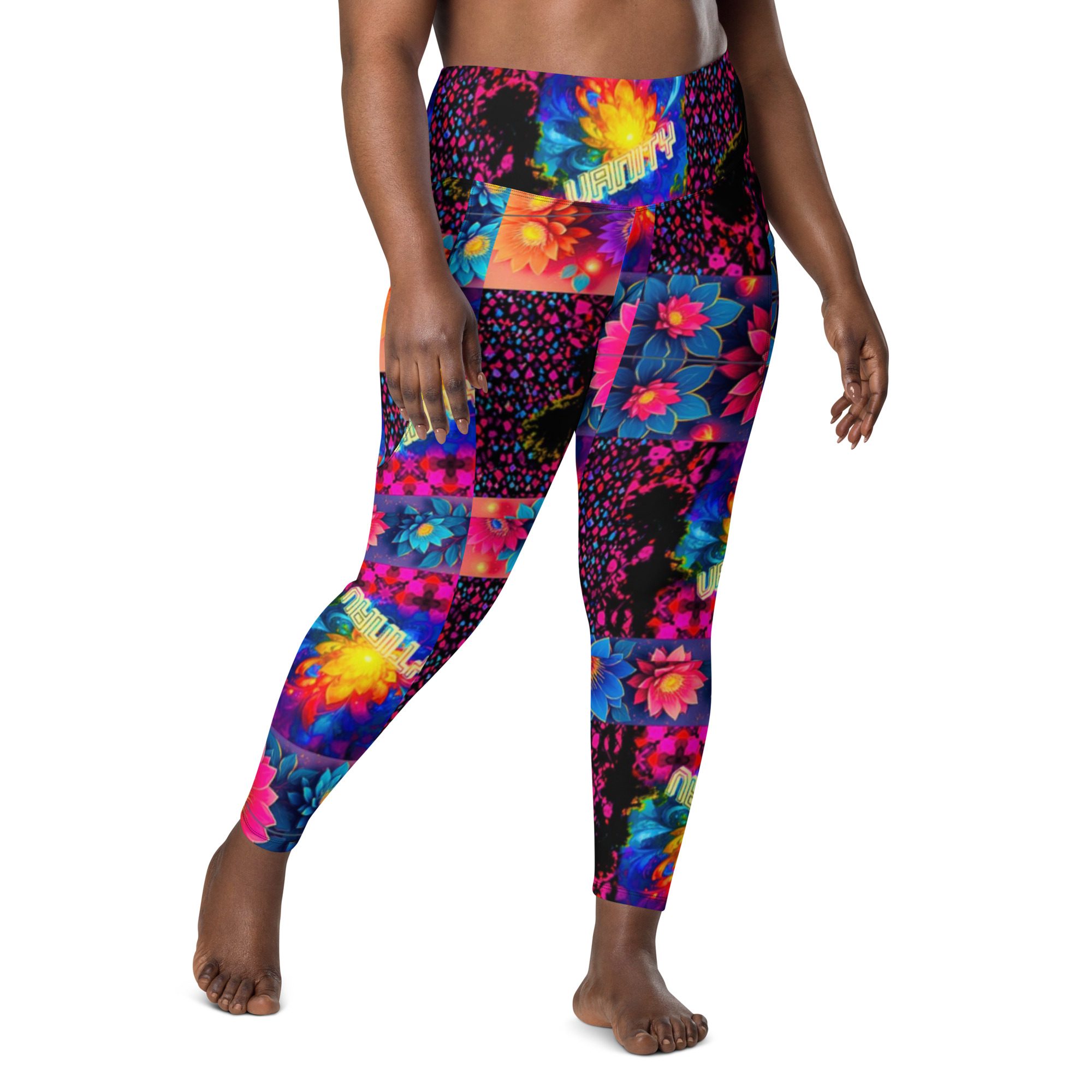 Psychedelic’s Bloomed Supernova Galaxies – Leggings with Pockets - Image 15