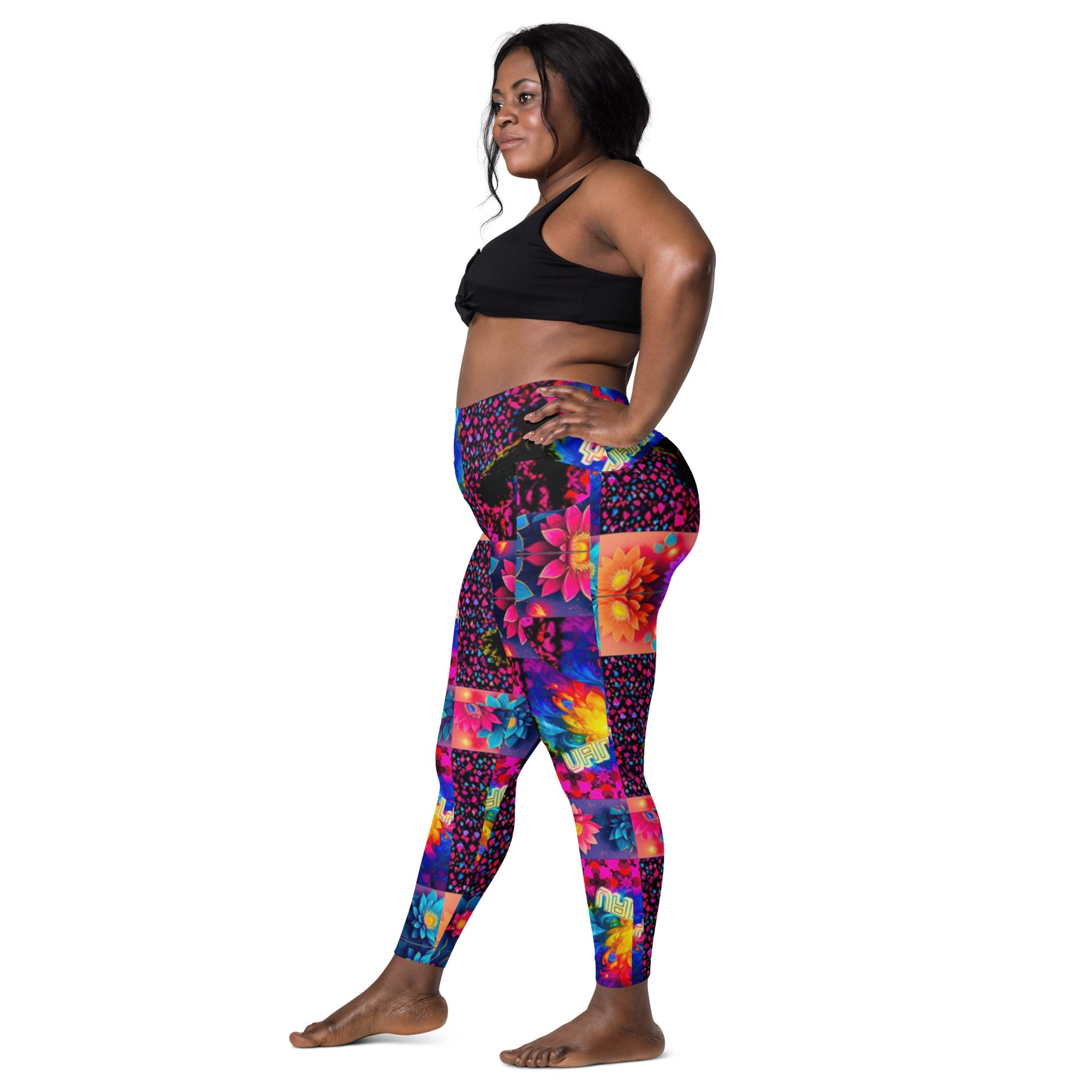 Psychedelic’s Bloomed Supernova Galaxies – Leggings with Pockets - Image 10