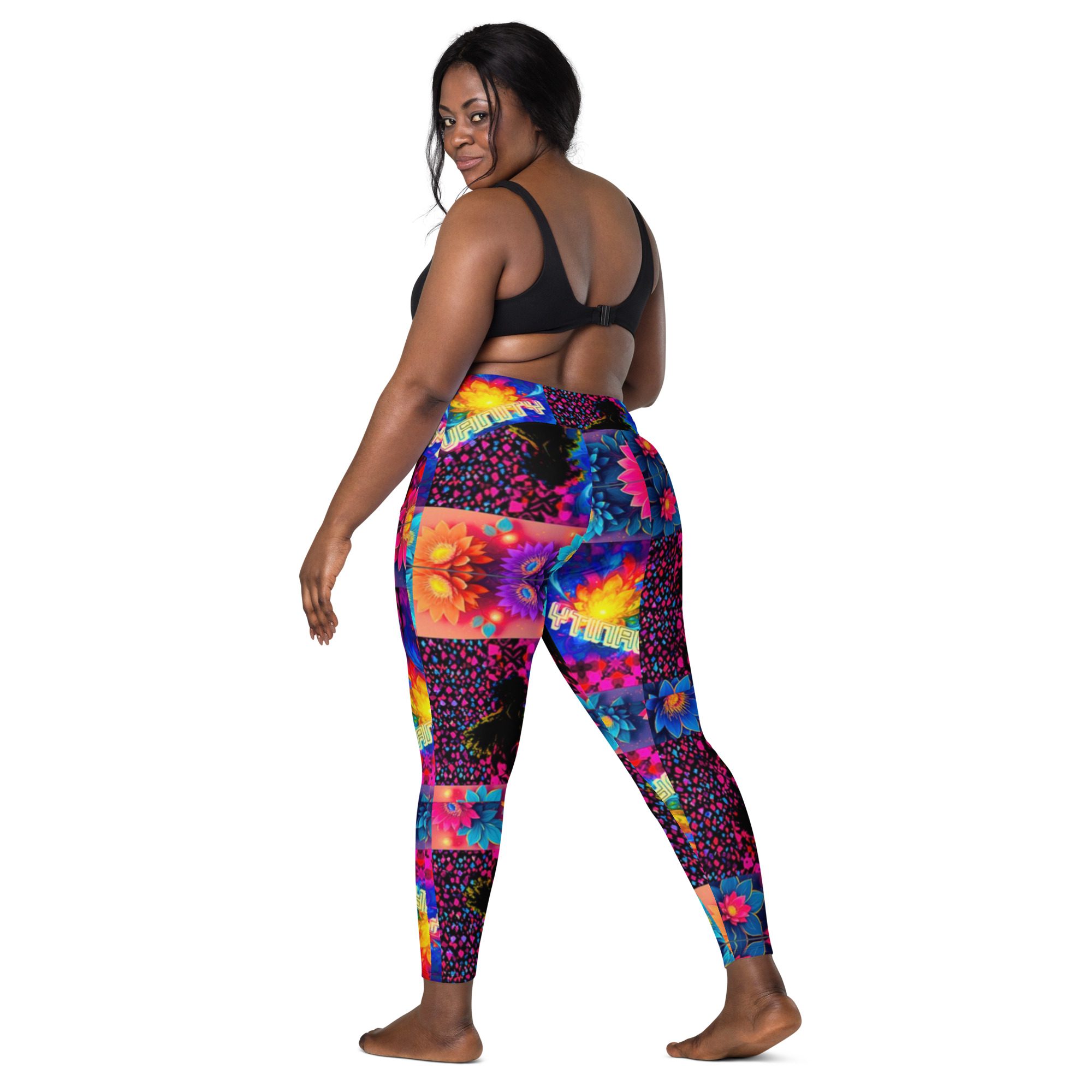 Psychedelic’s Bloomed Supernova Galaxies – Leggings with Pockets - Image 11