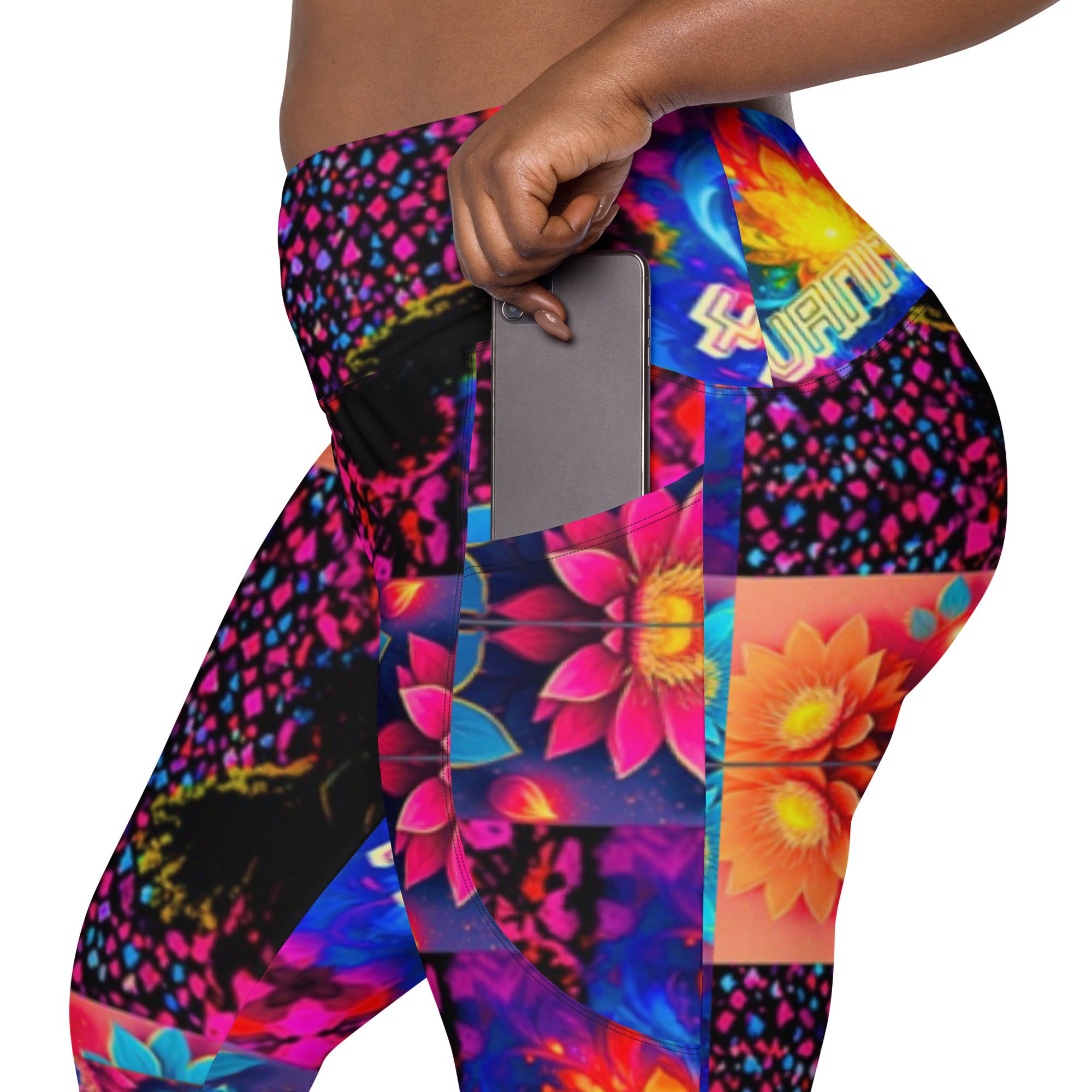 Psychedelic’s Bloomed Supernova Galaxies – Leggings with Pockets - Image 5