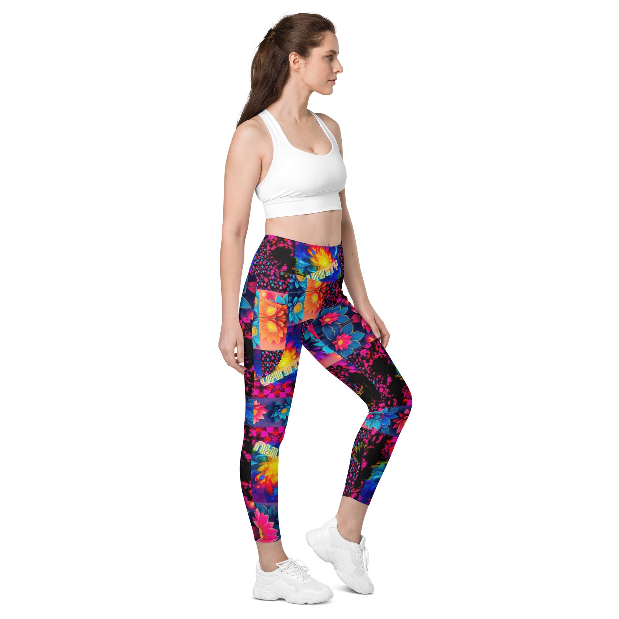 Psychedelic’s Bloomed Supernova Galaxies – Leggings with Pockets - Image 16