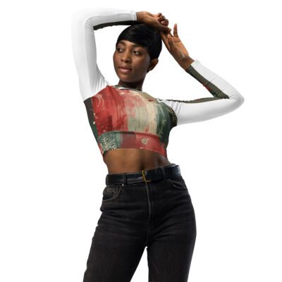 Winter’s Solstice Fade – Recycled Long-Sleeve Crop Top