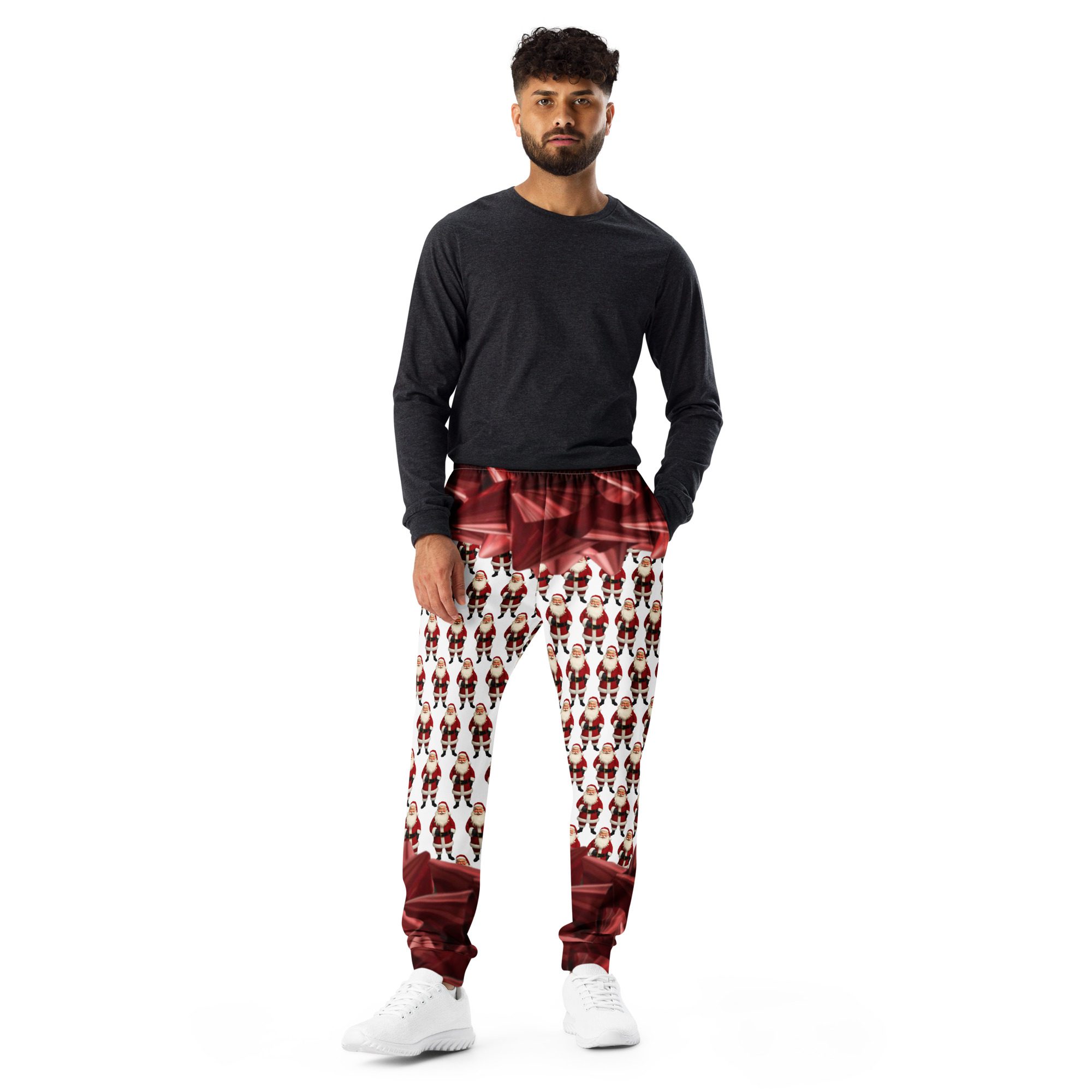 Santa’s Squad Ugly Christmas Men’s All-Over Print Joggers - Image 3