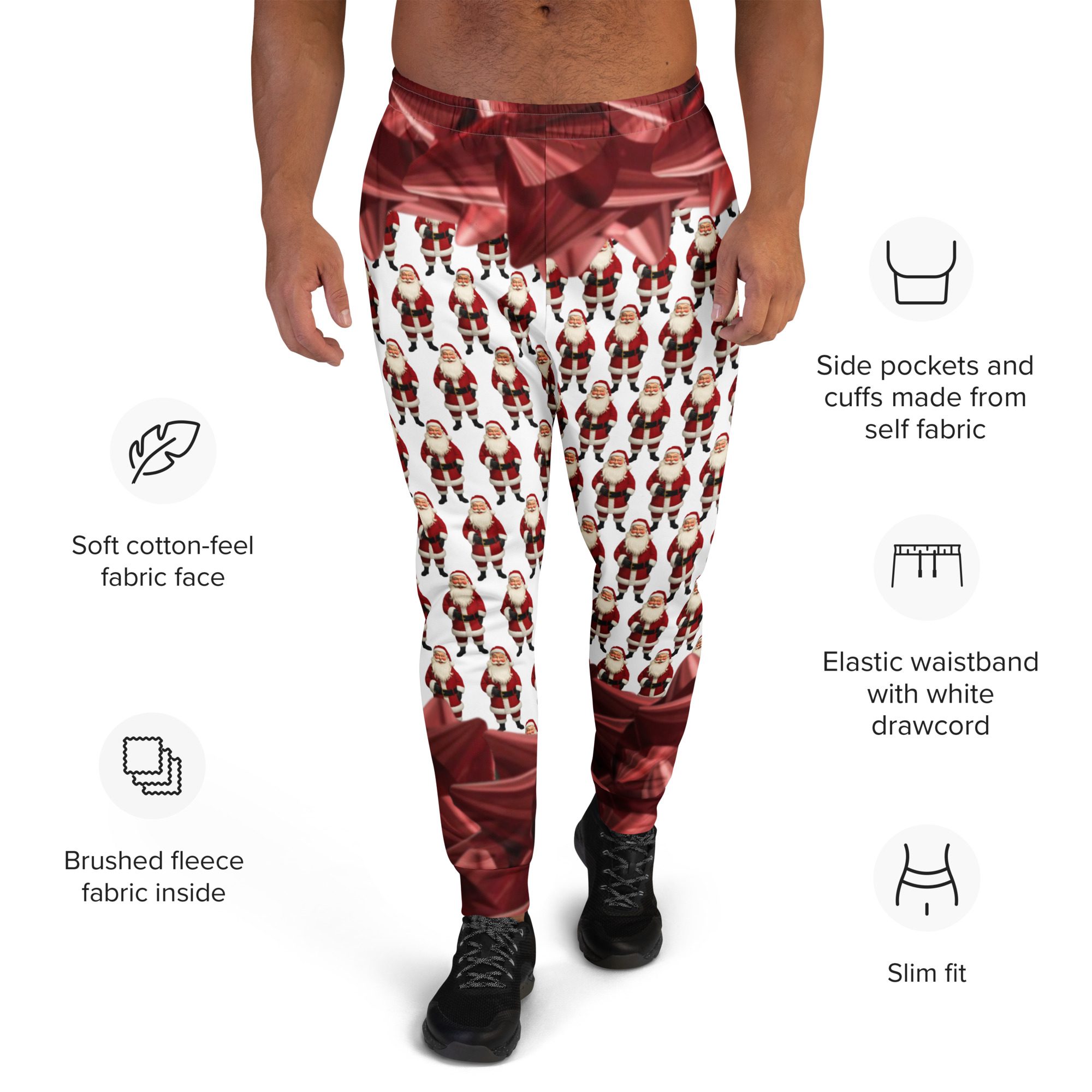 Santa’s Squad Ugly Christmas Men’s All-Over Print Joggers - Image 6