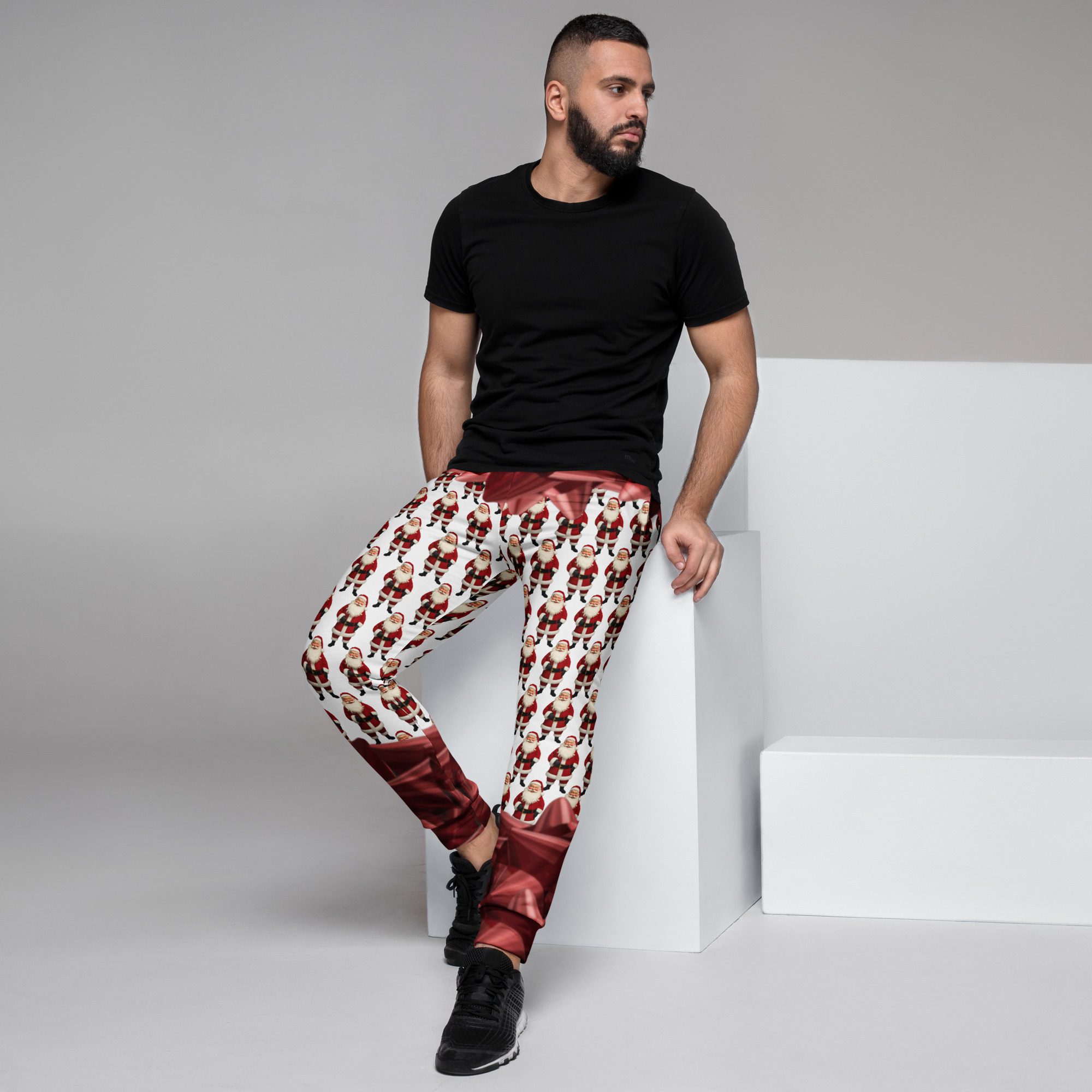 Santa’s Squad Ugly Christmas Men’s All-Over Print Joggers - Image 2