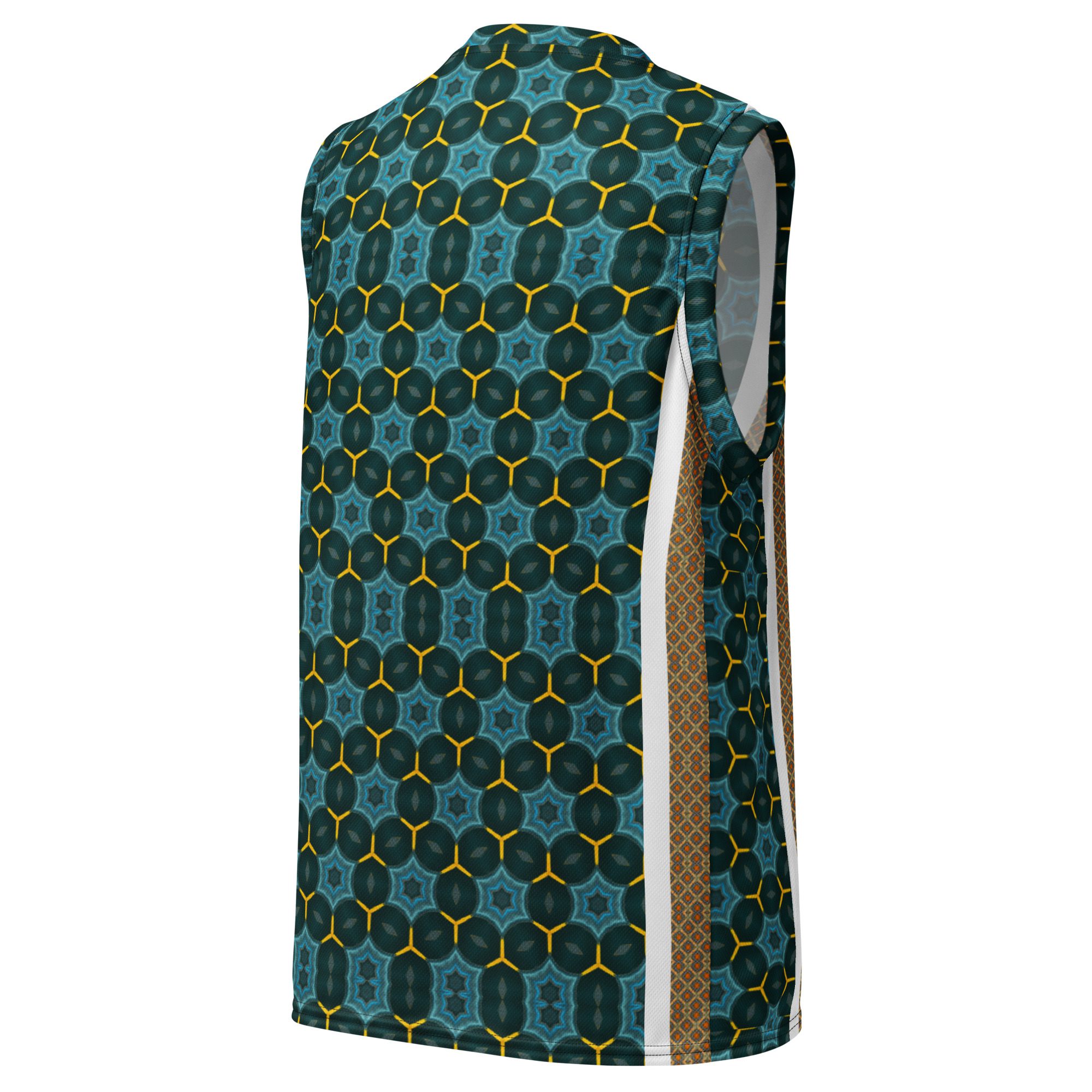 Auric Teal Matrix – Artistic All-Over Print Unisex Basketball Jersey - Image 9