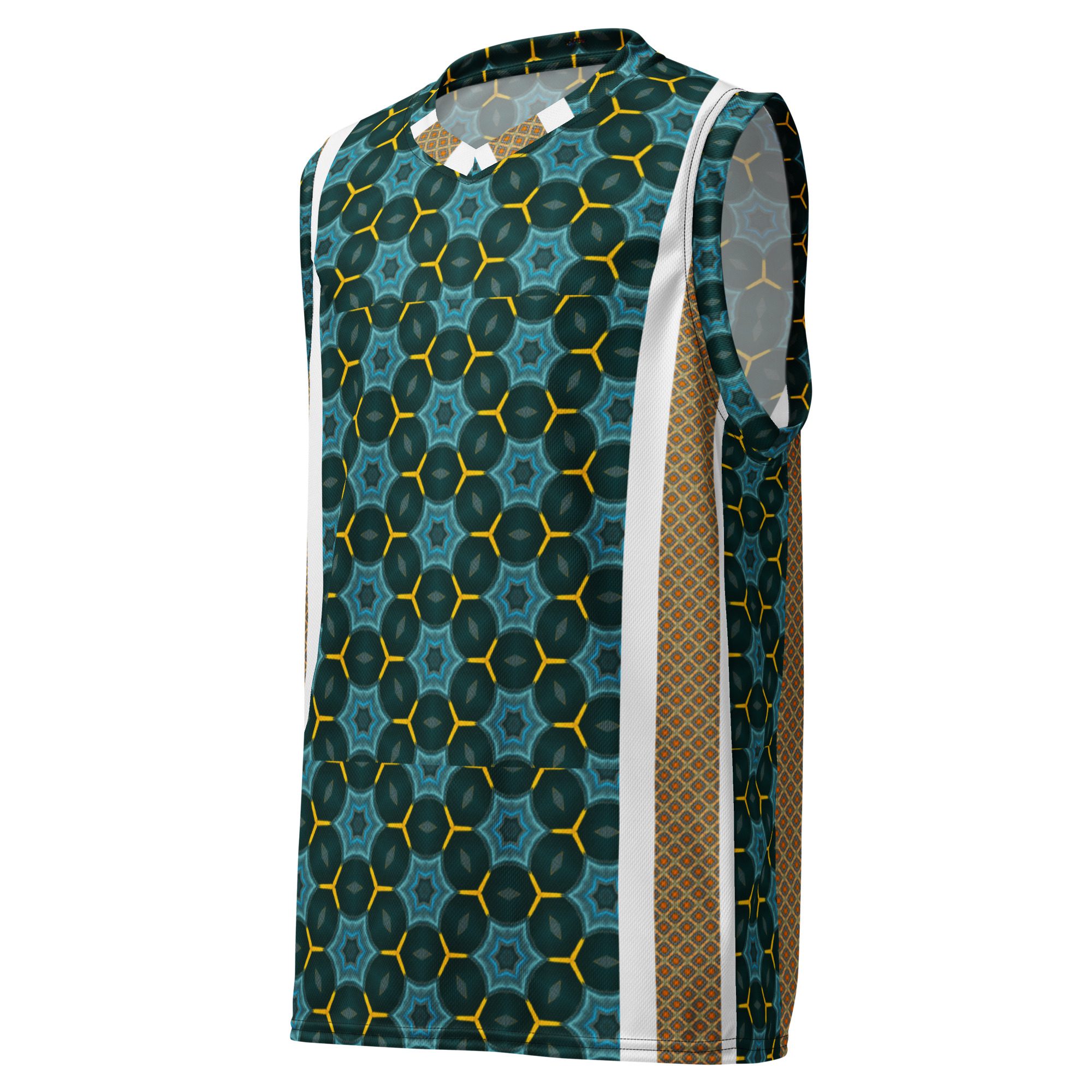 Auric Teal Matrix – Artistic All-Over Print Unisex Basketball Jersey - Image 8